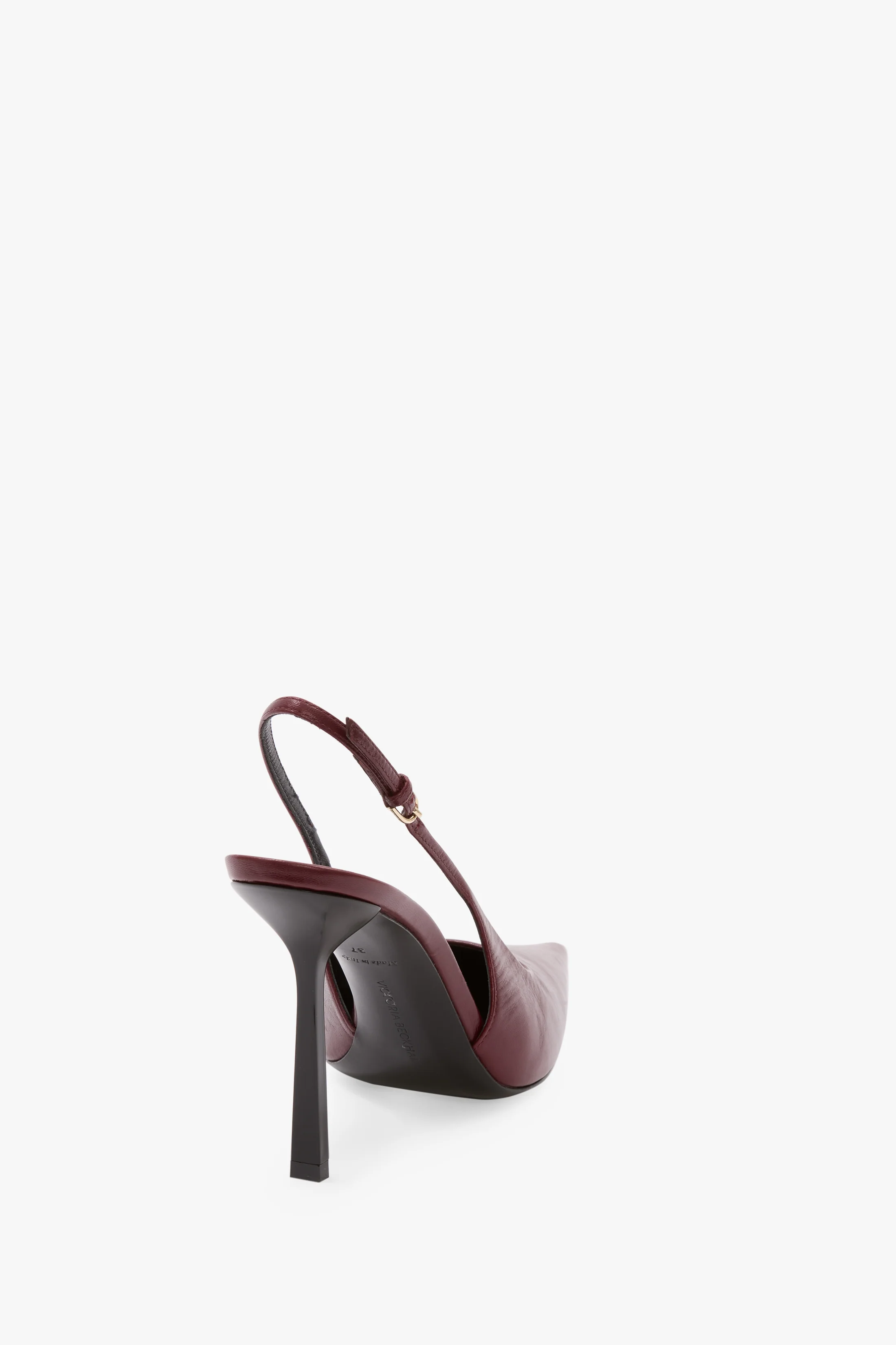 Victoria Stiletto Slingback 100 In Burgundy Leather - Image 3