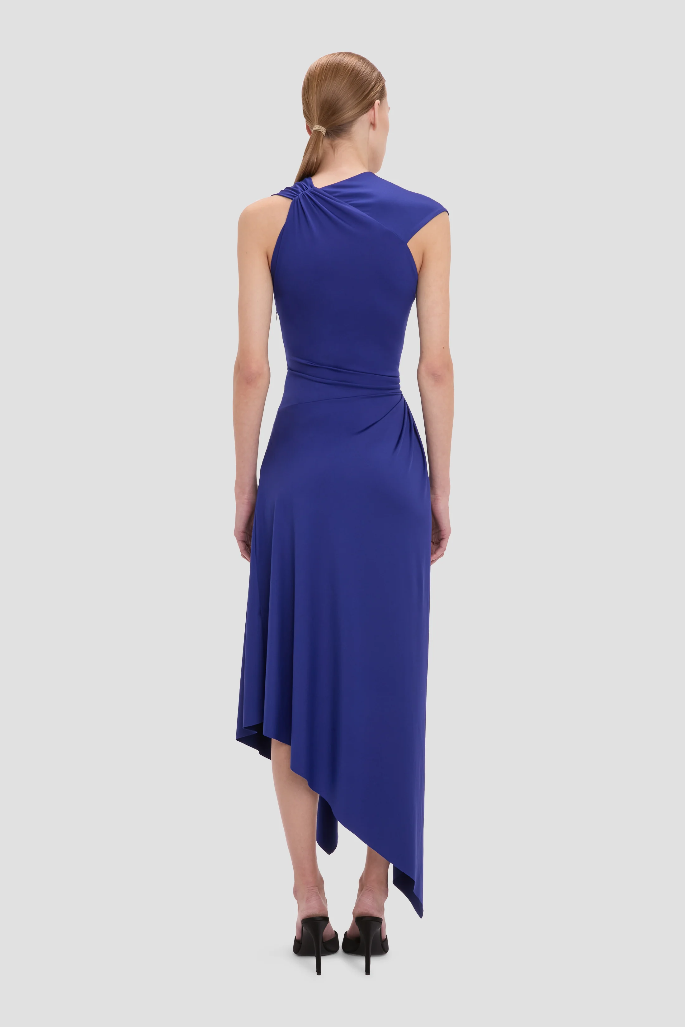 Cap Sleeve Midi Dress In Bright Indigo - Image 4