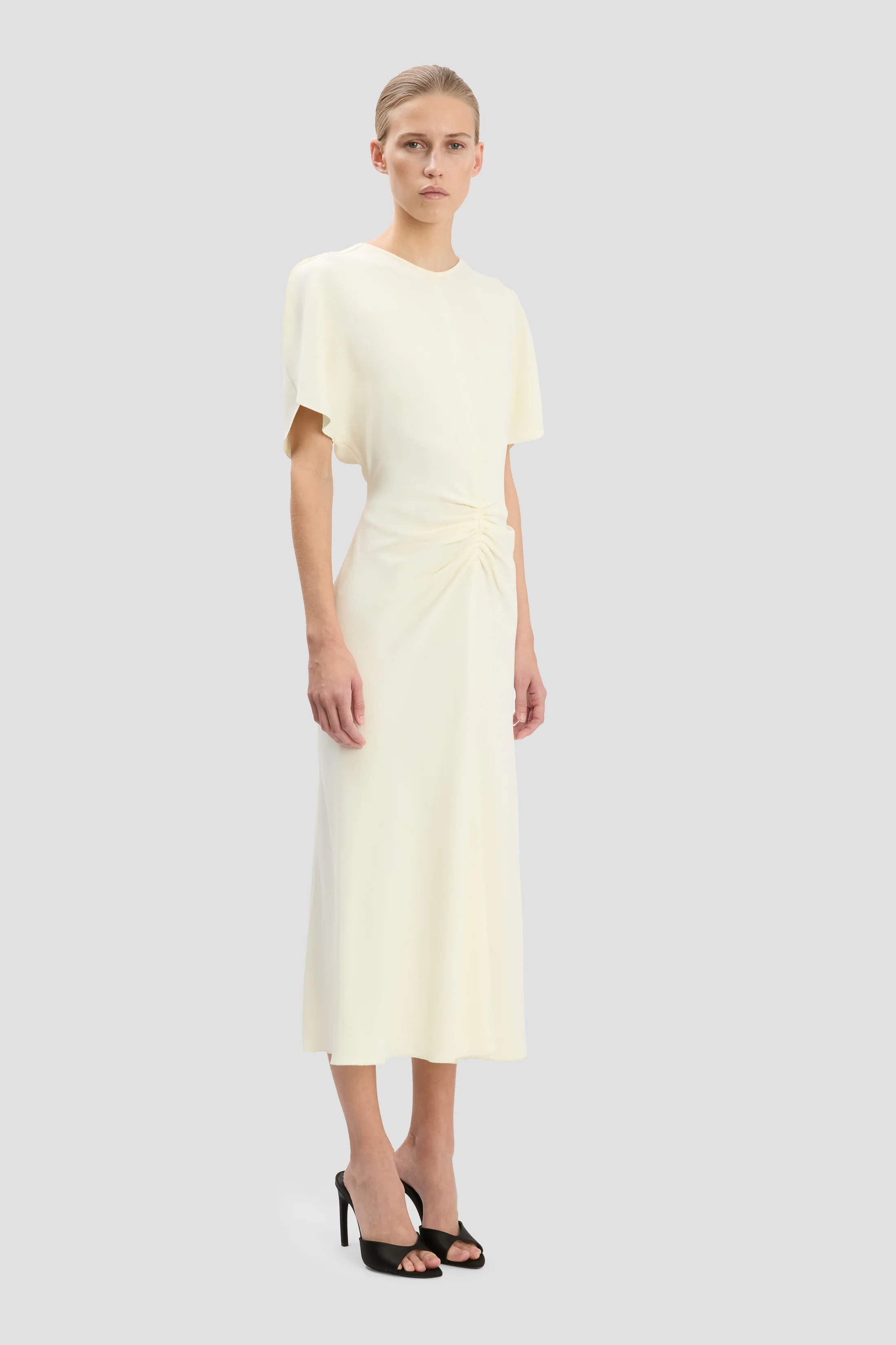 Bela Midi Dress In Bright Ivory - Image 3