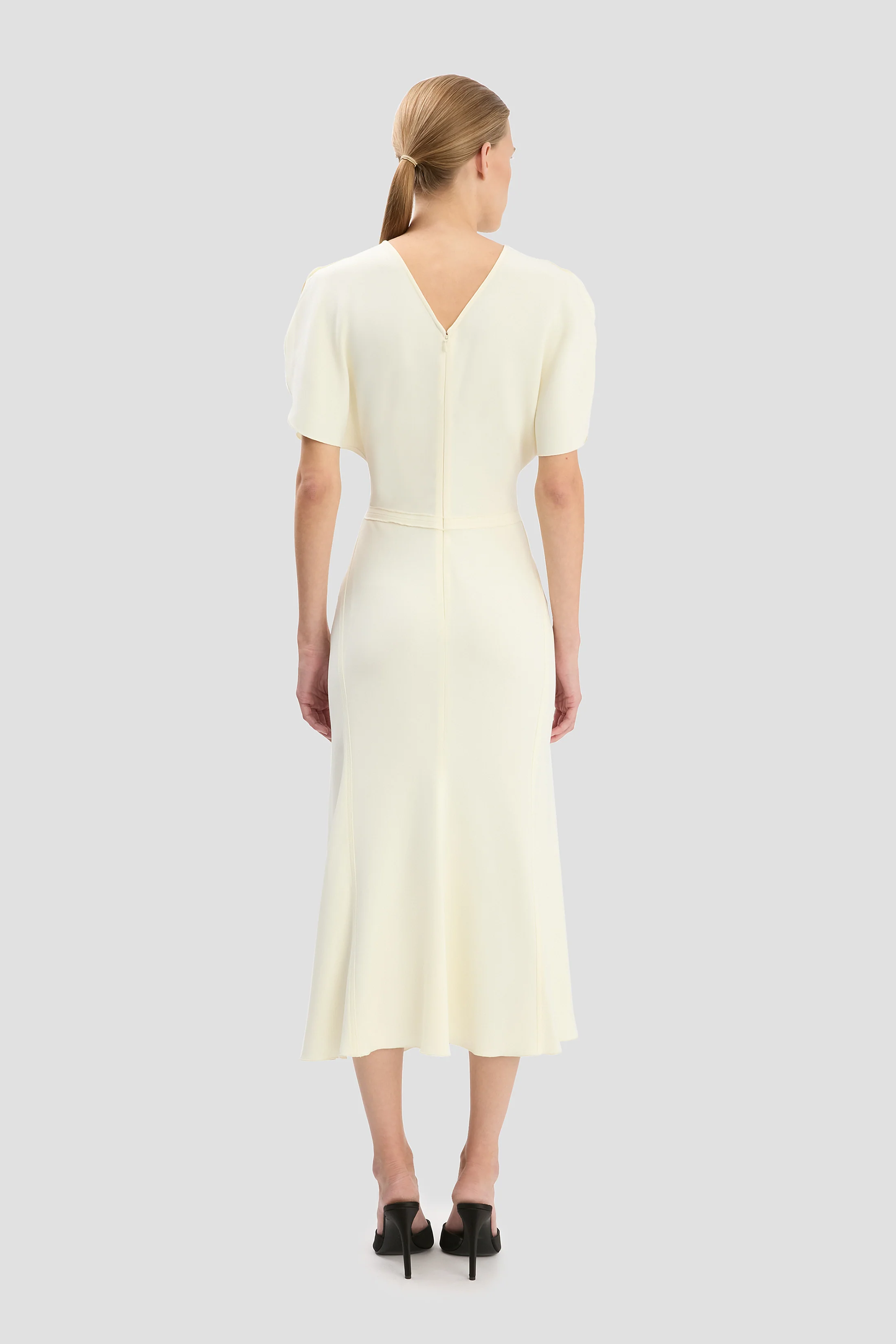 Bela Midi Dress In Bright Ivory - Image 4