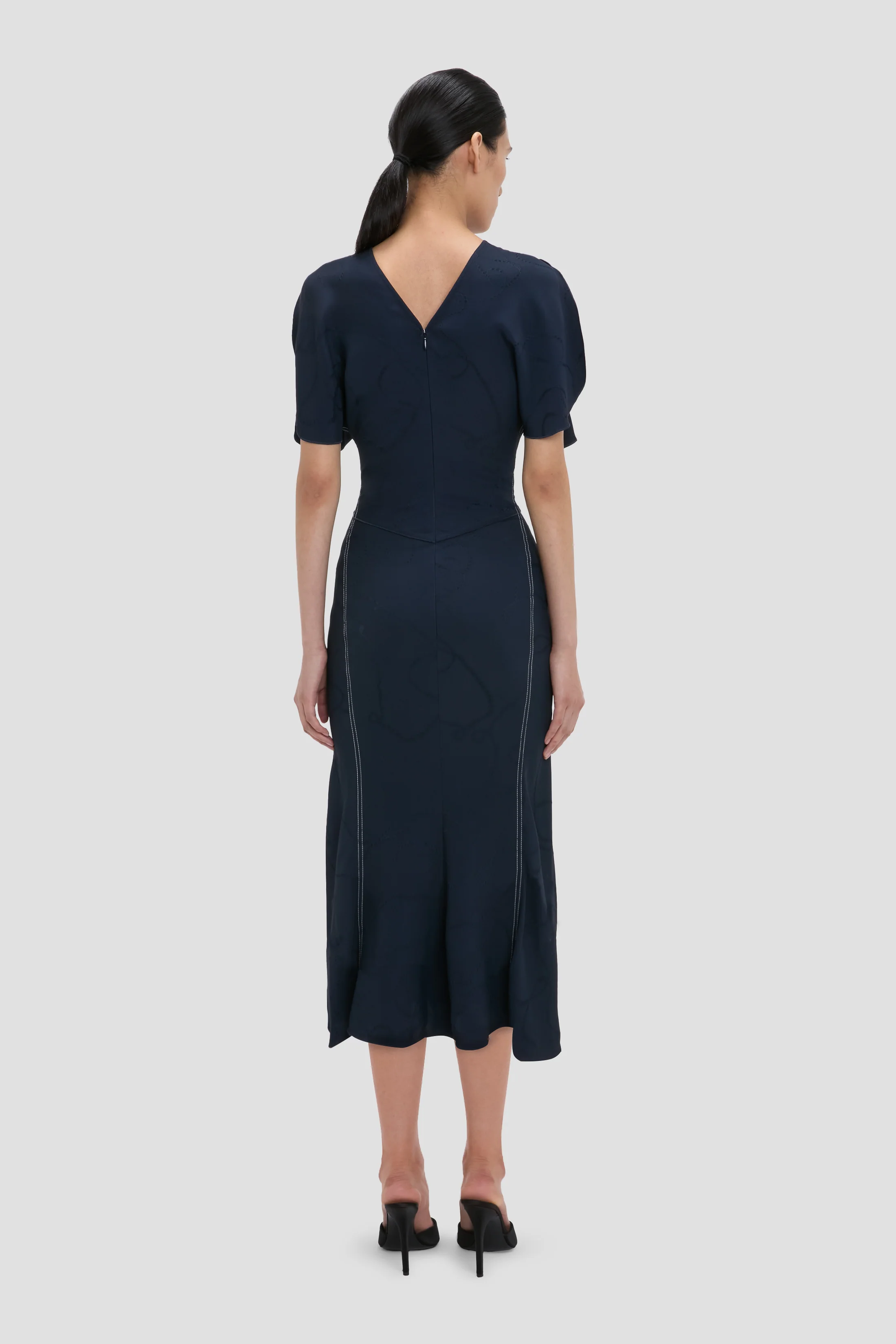 Bela Midi Dress In Navy - Image 3