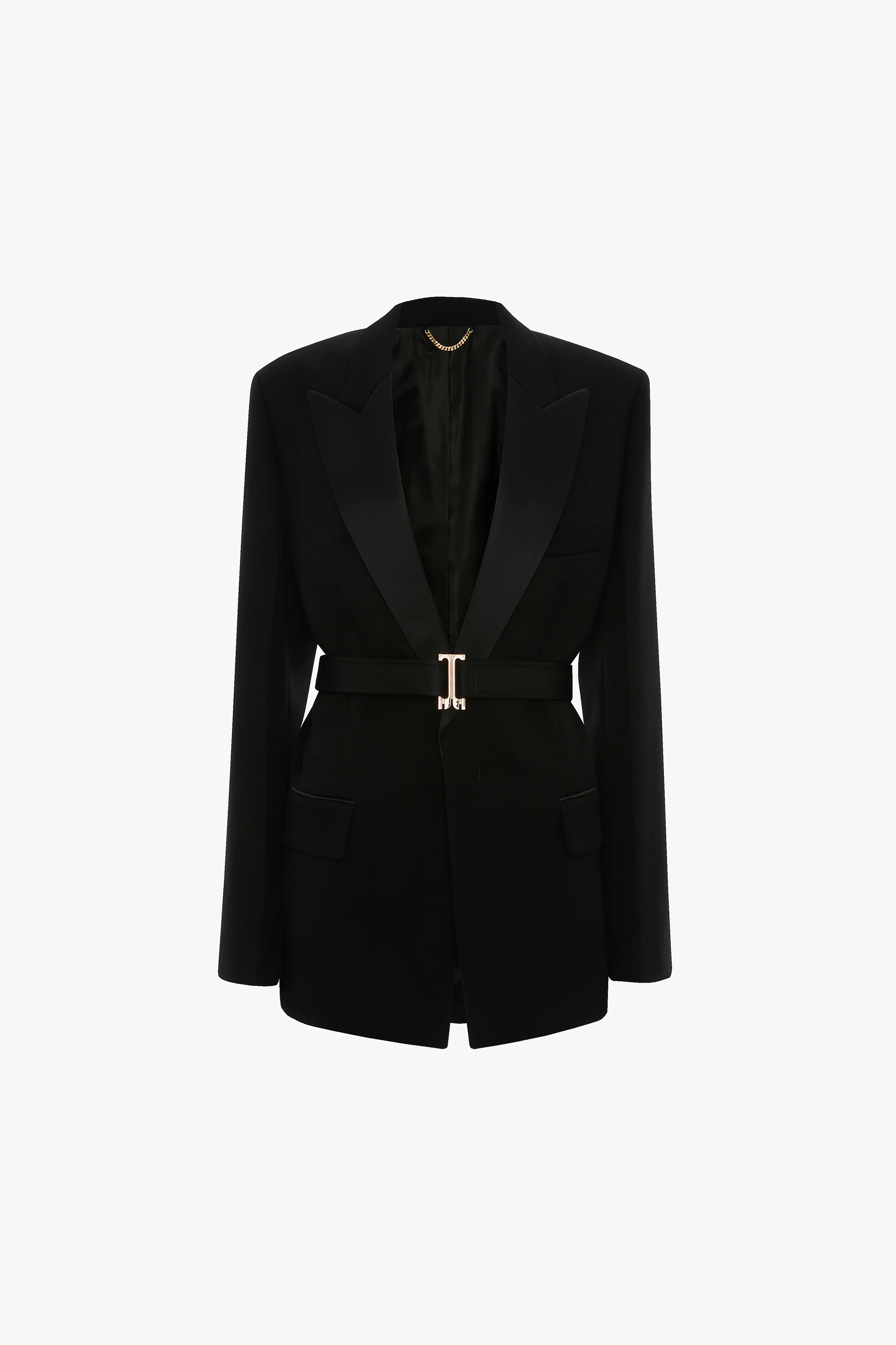 Belted Tailored Jacket In Black - Image 7