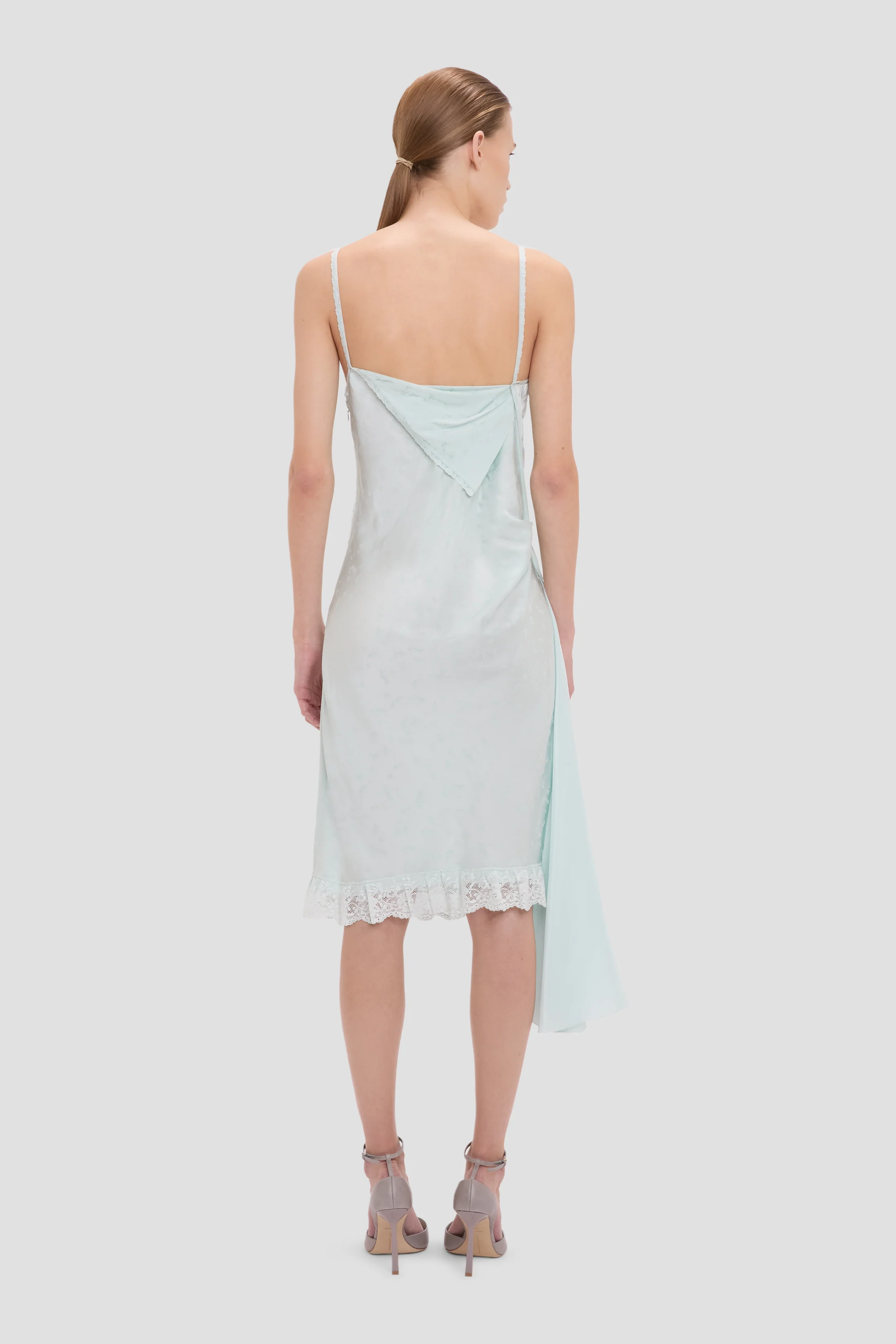 Crushed Cami Midi Dress In Aquamarine - Image 4