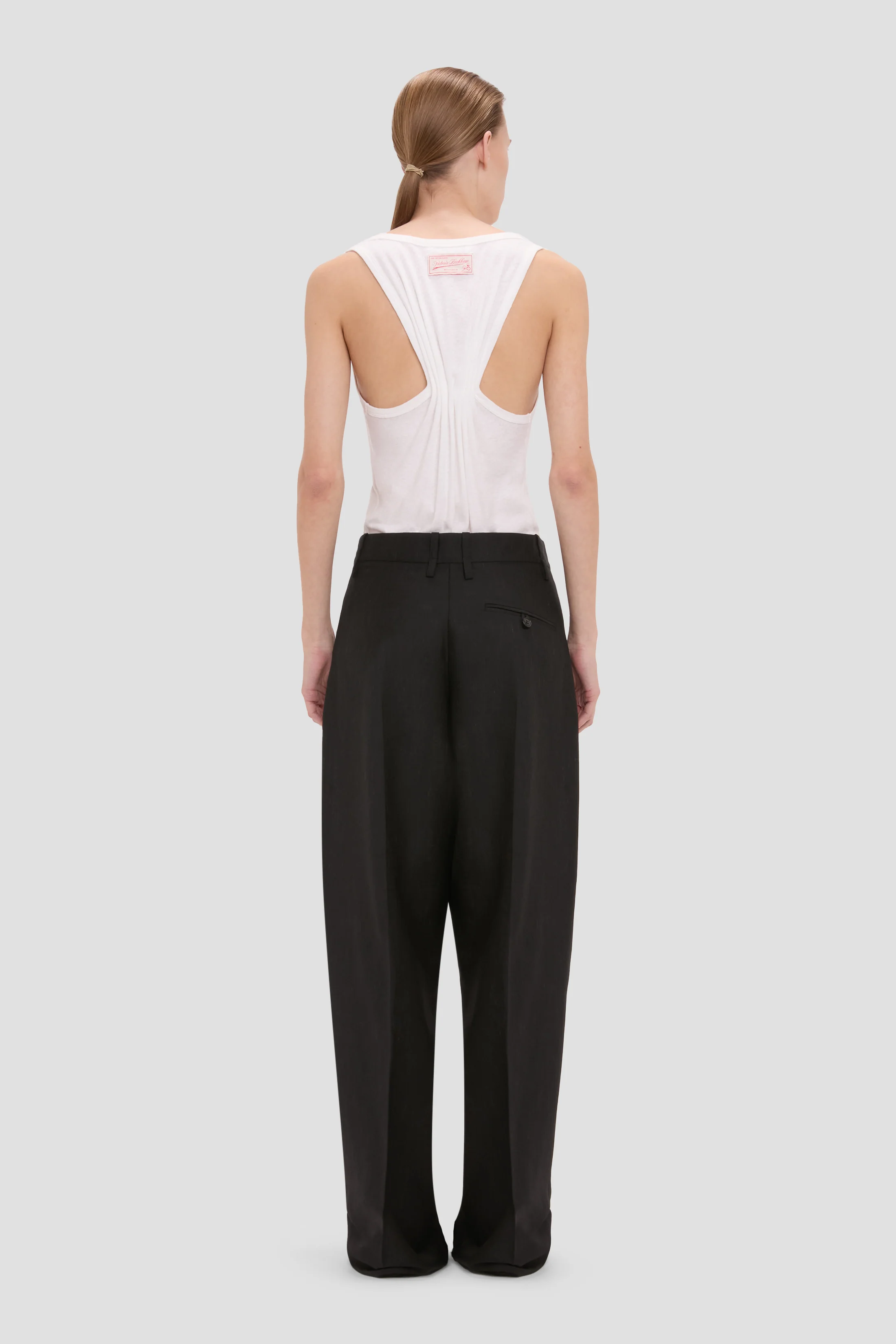 Curved Leg Trouser In Black - Image 4