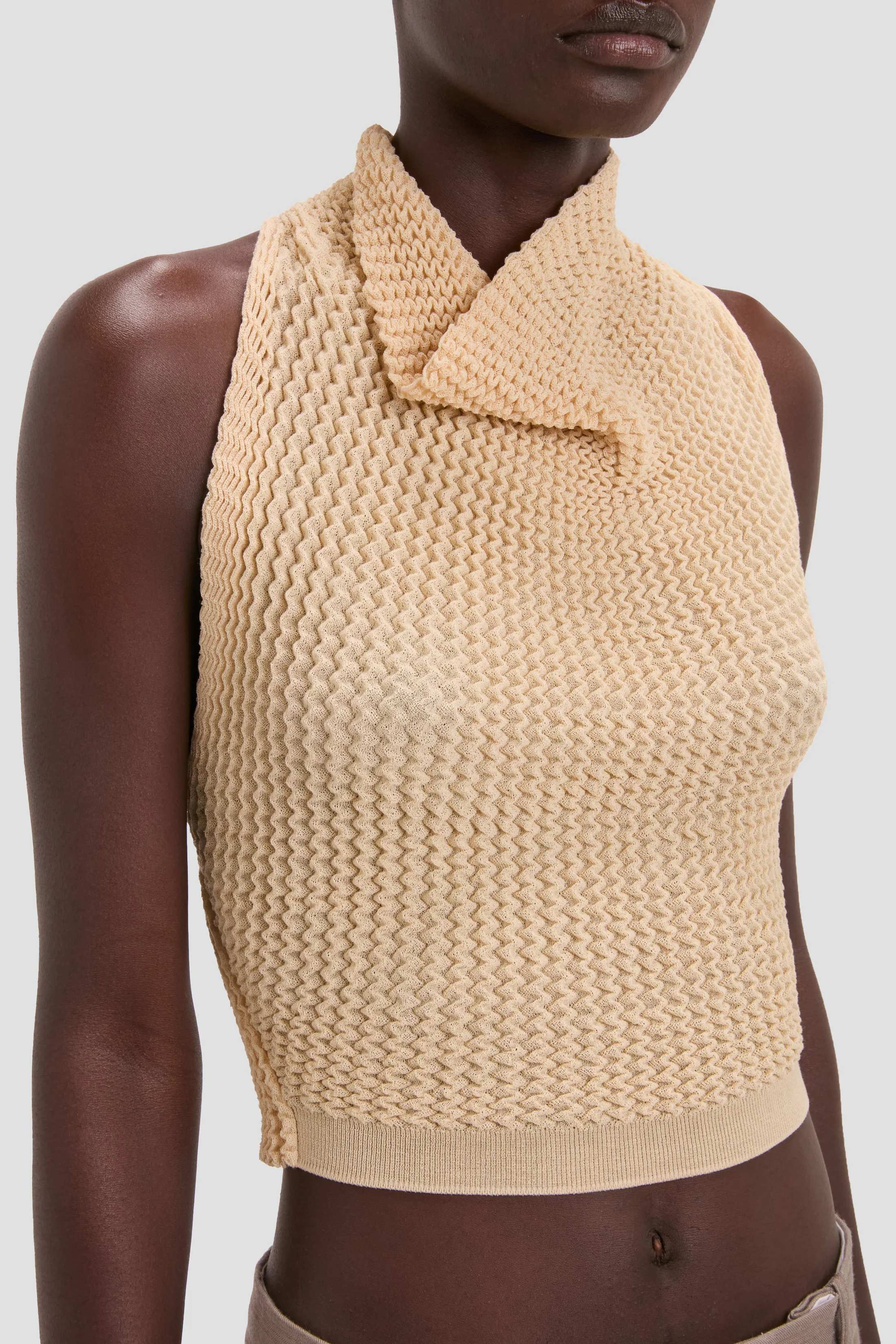 Draped Sleeveless Top In Sandstone - Image 3