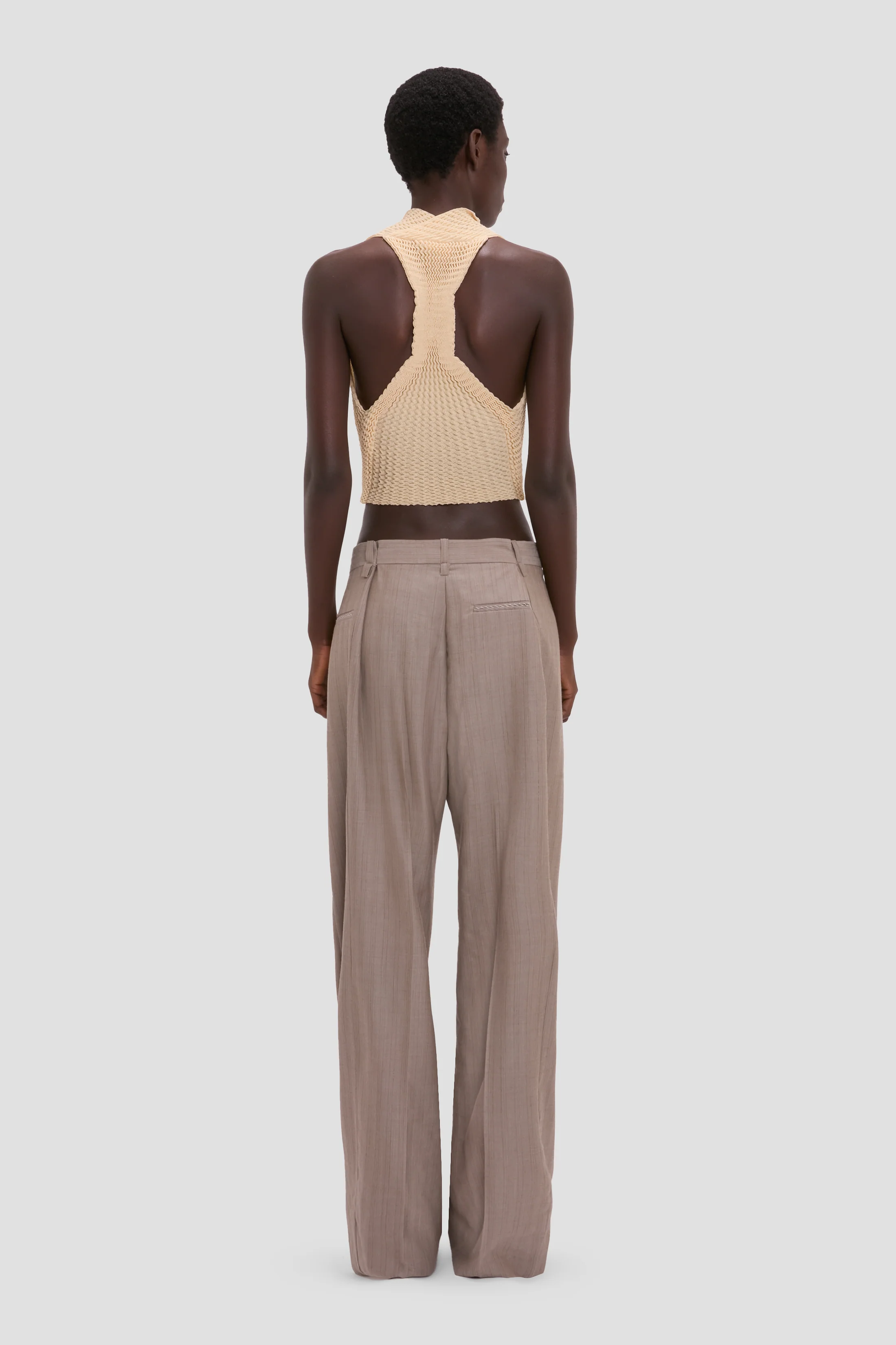 Draped Sleeveless Top In Sandstone - Image 5