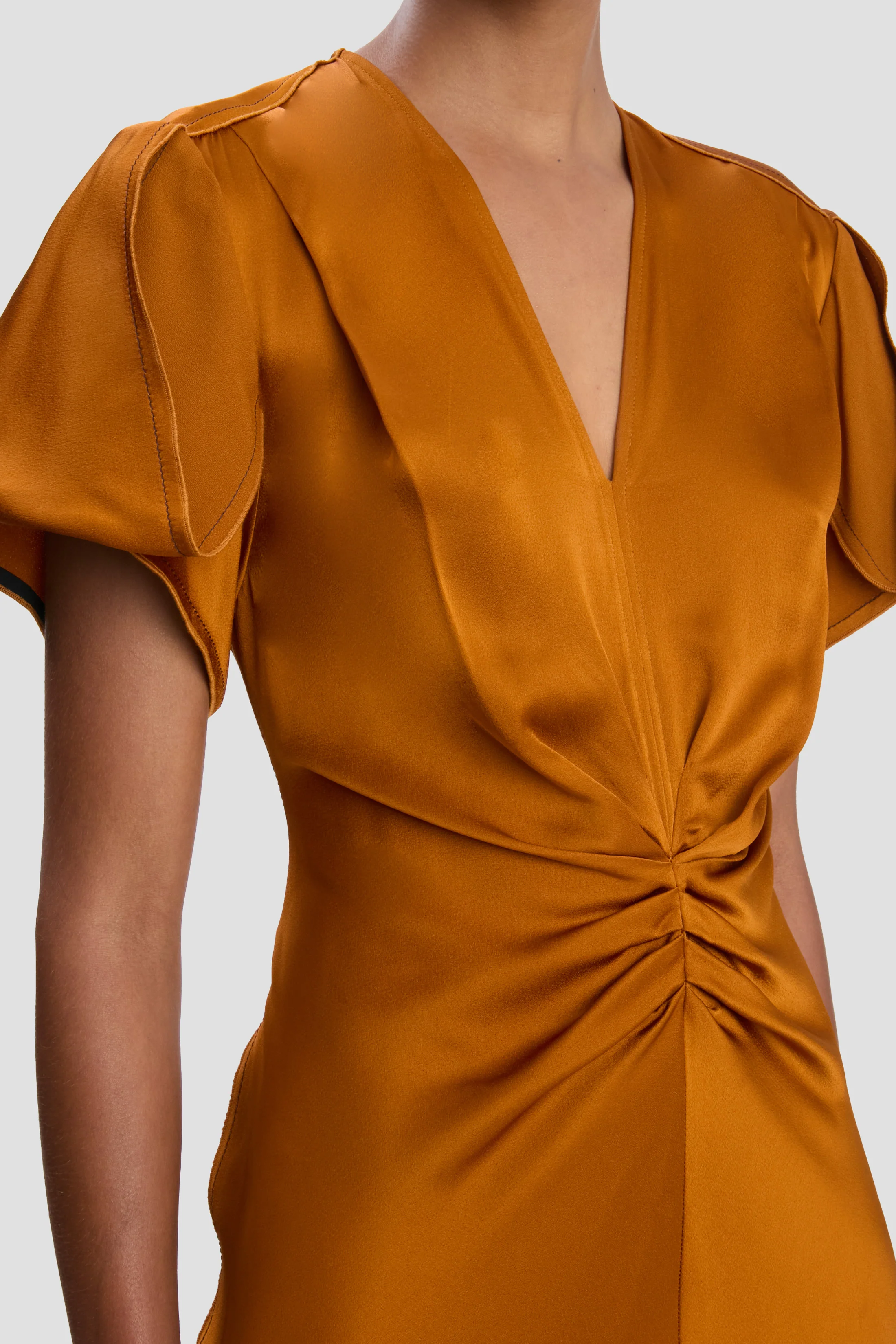 Eve Midi Dress In Bronze - Image 3