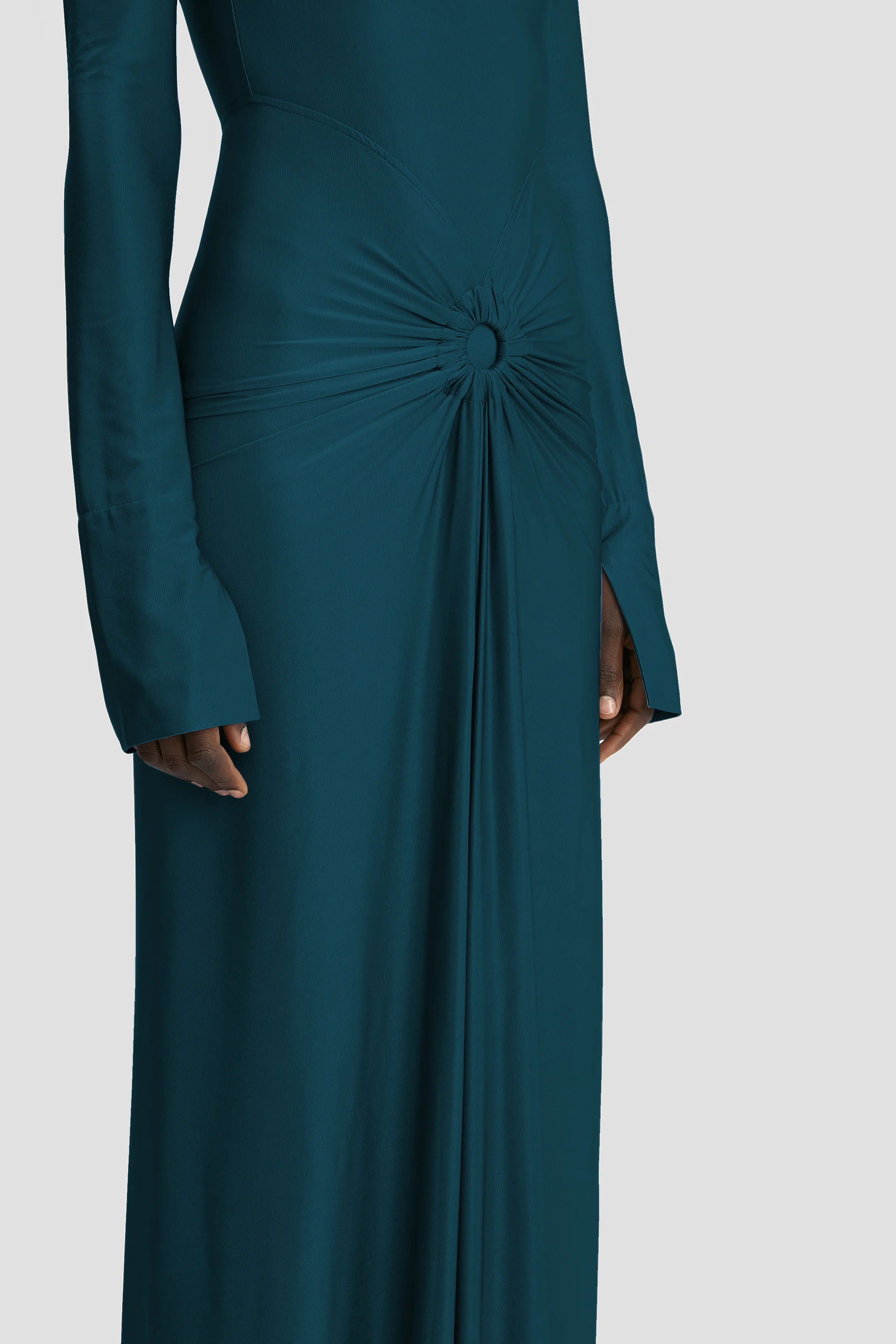 Frances Midi Dress In Dark Teal - Image 4