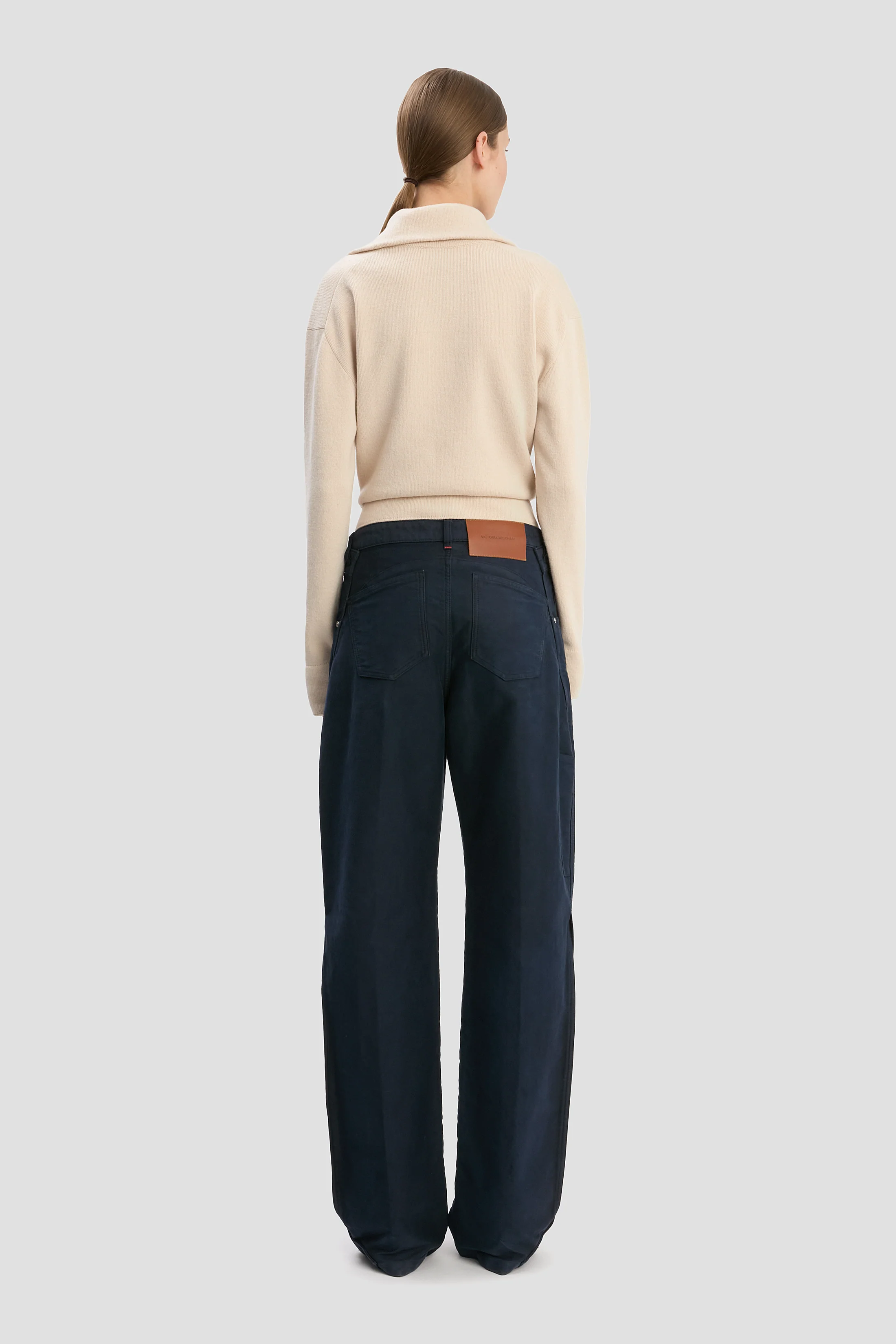 Half-Zip Milano Jumper In Pale Rose - Image 4