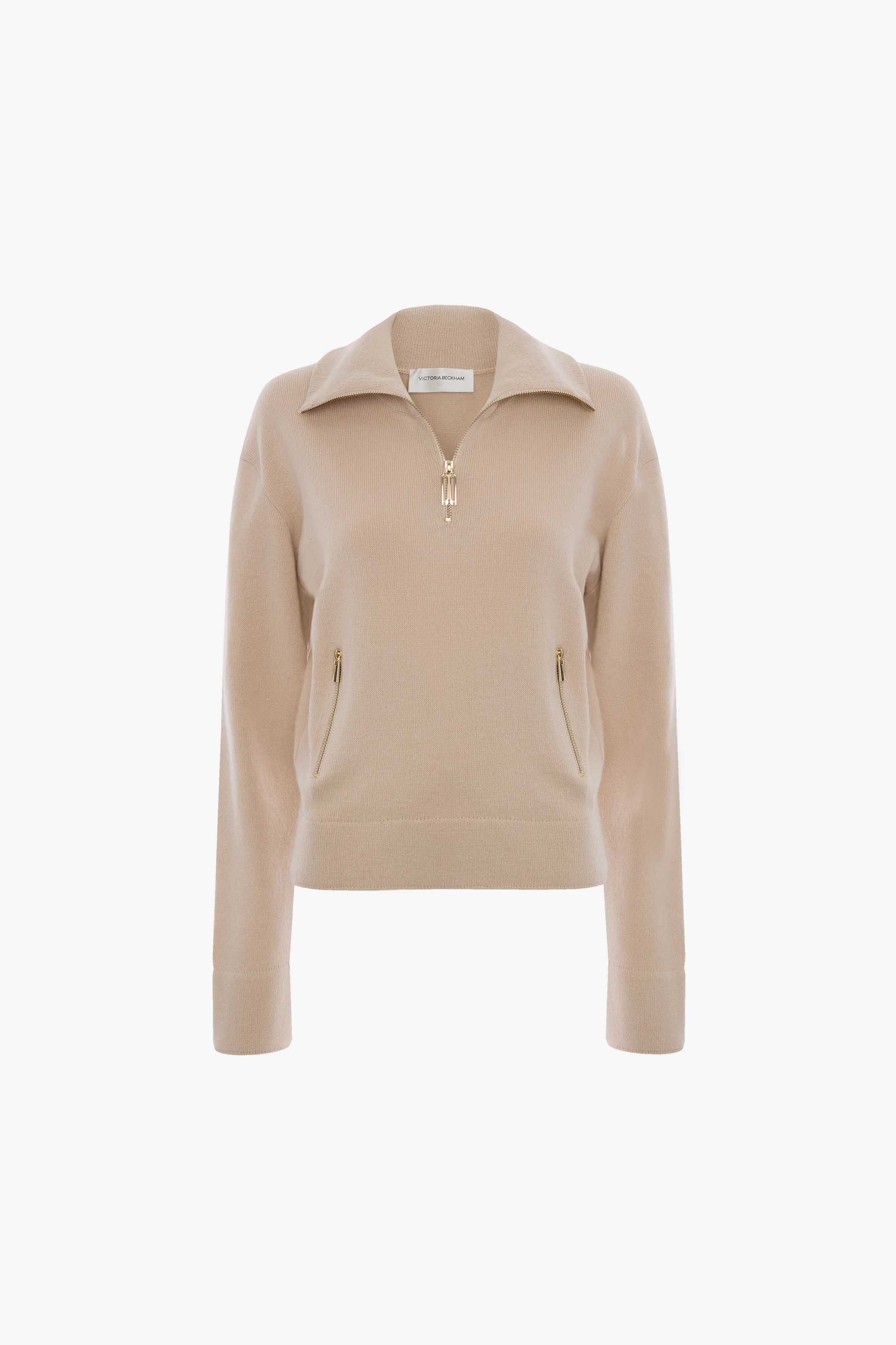 Half-Zip Milano Jumper In Pale Rose - Image 5