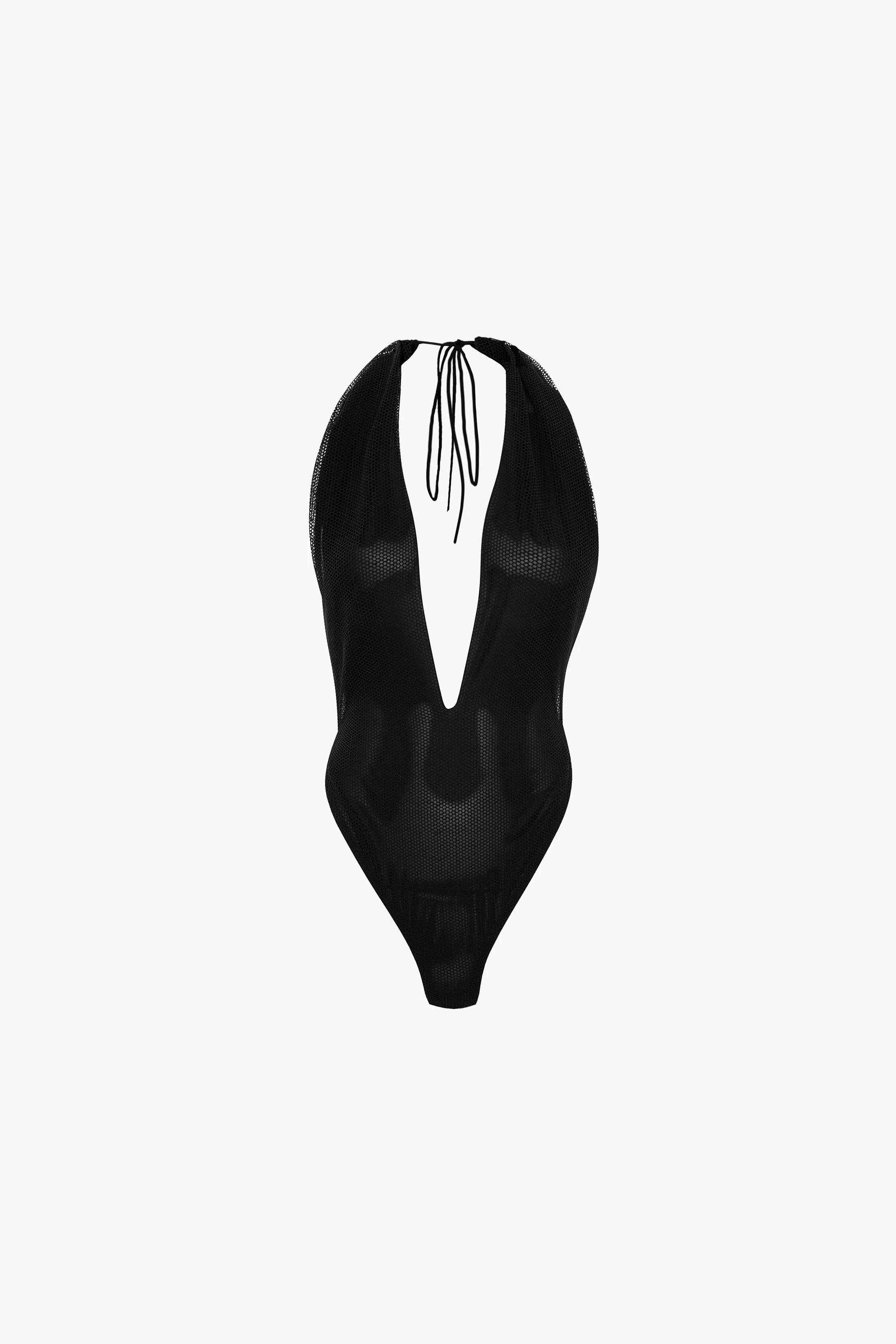 Halter Neck Bodysuit In Black - Image 5