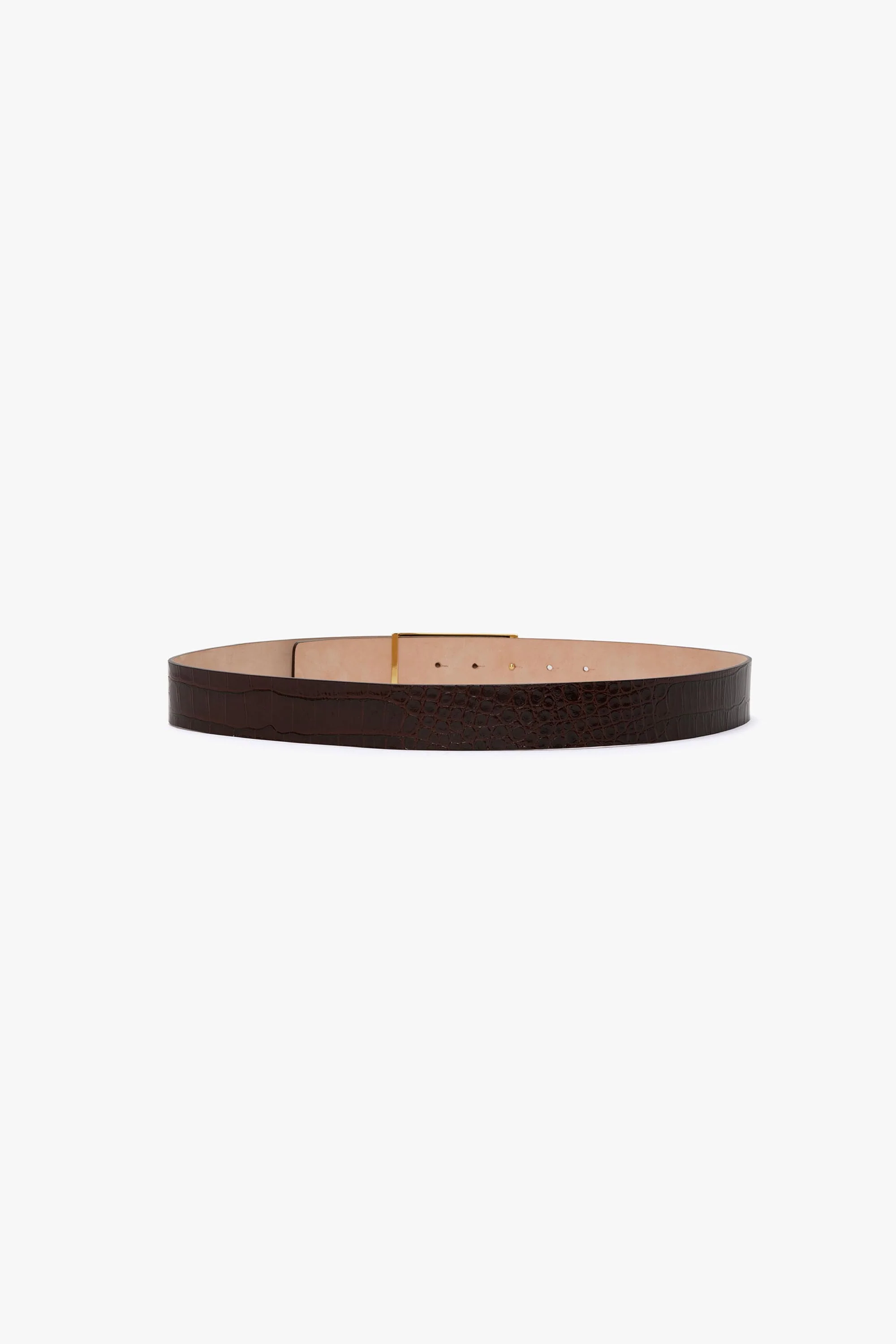 Jumbo Dorian Belt In Dark Brown Croc Embossed Leather - Image 3