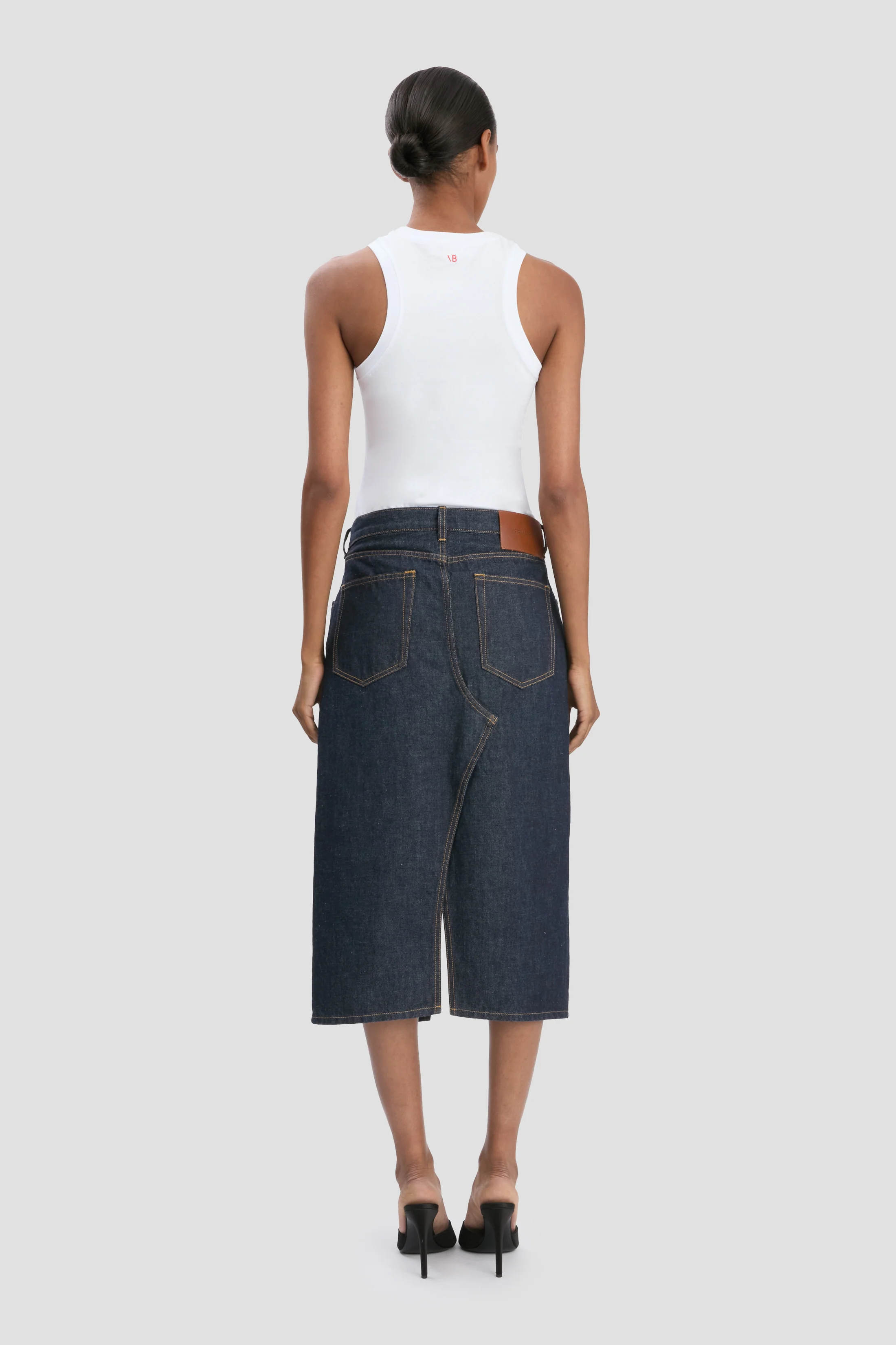 Kick Pocket Denim Skirt In Light Rinse - Image 4