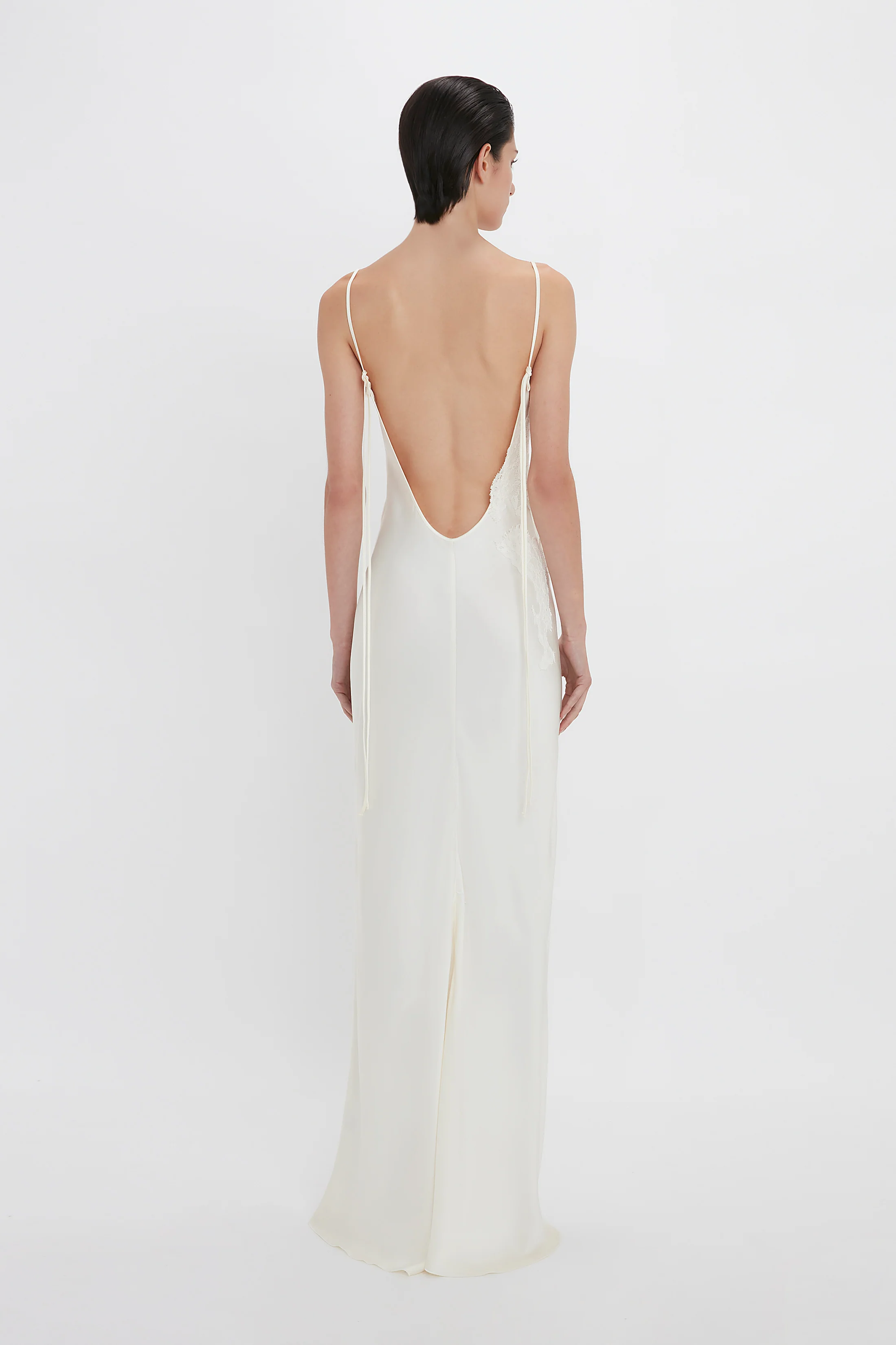 Lace Floor-Length Cami Dress In Ivory - Image 3