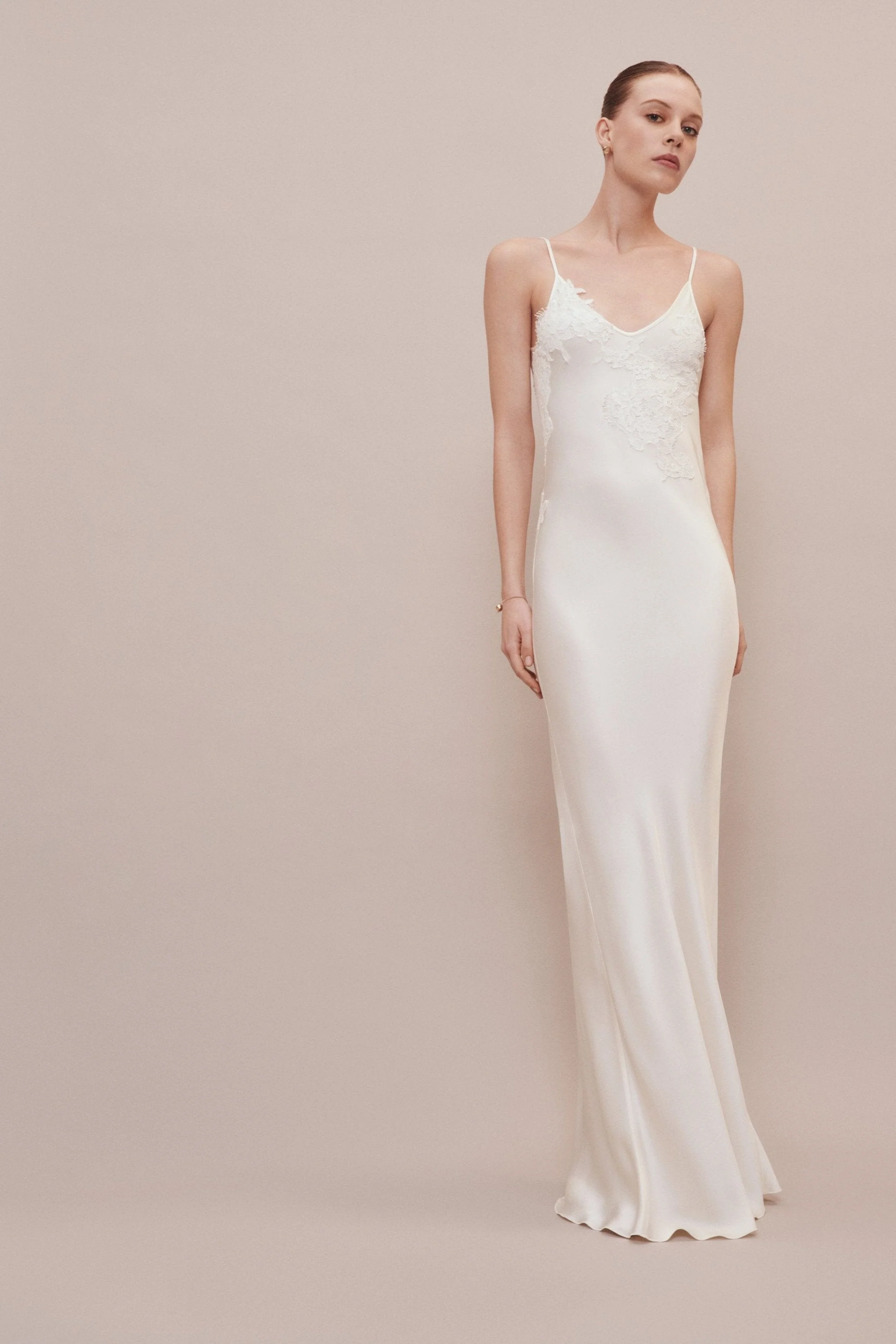 Lace Floor-Length Cami Dress In Ivory - Image 4