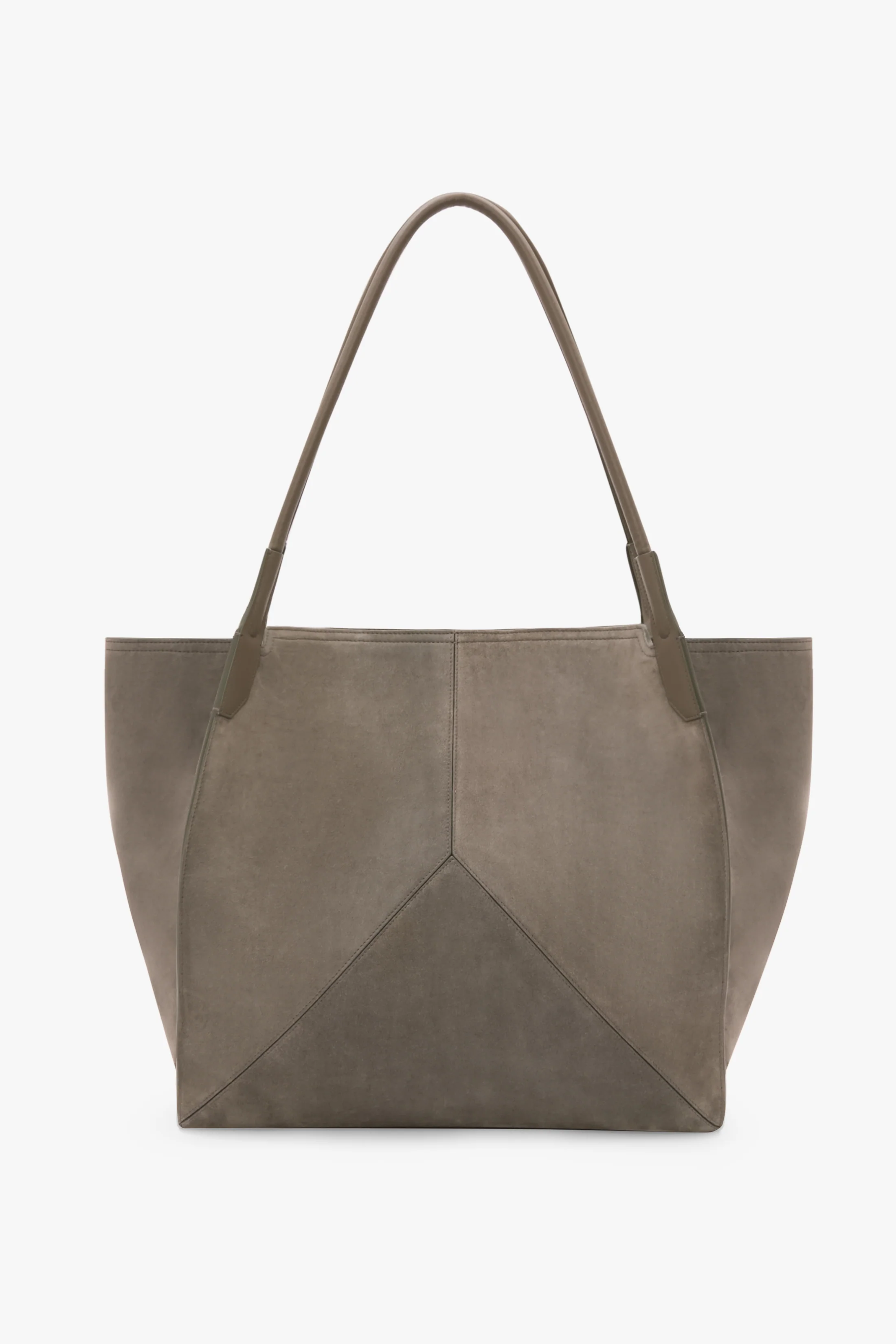 Victoria Tote Bag Large In Pebble Grey Suede - Image 4
