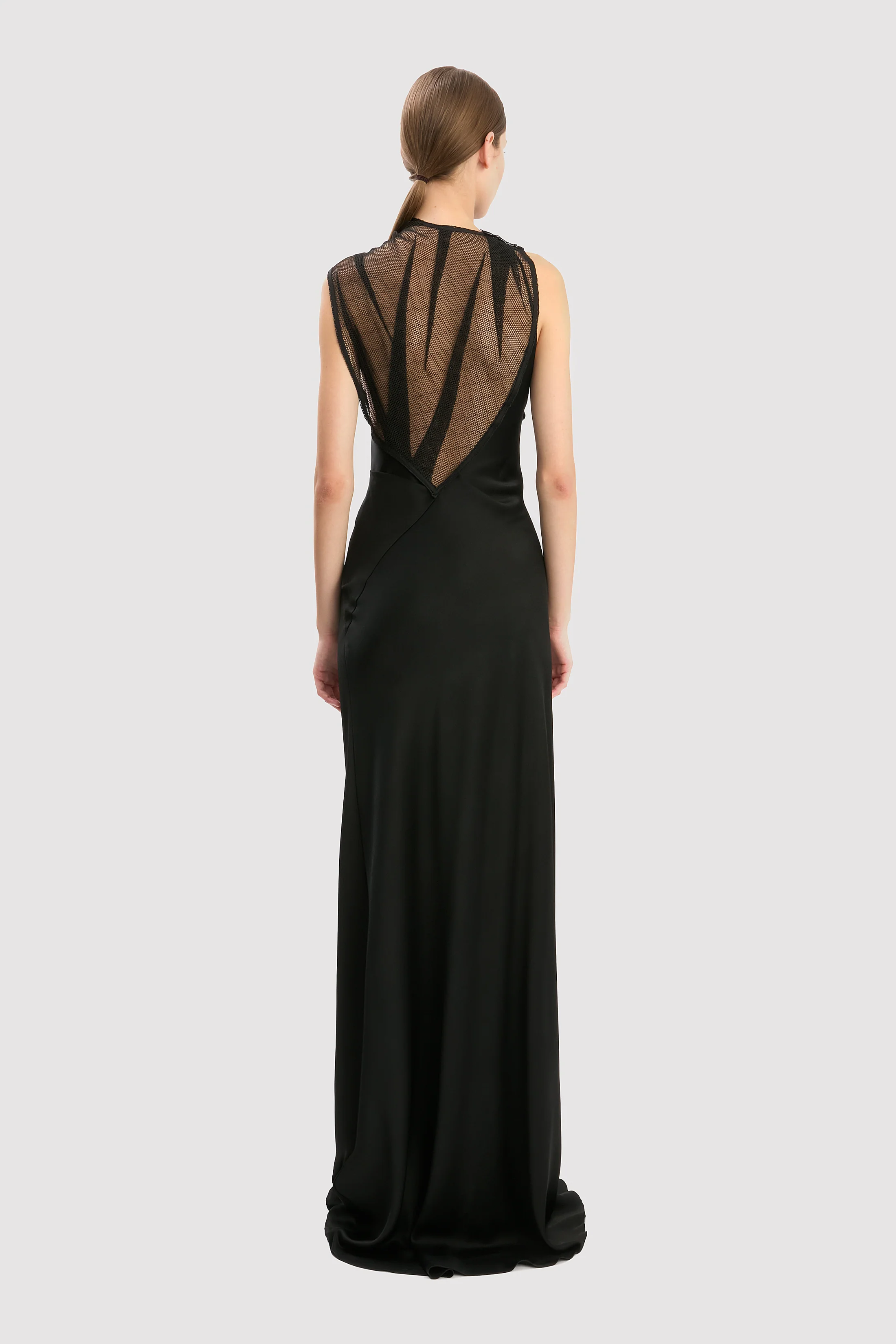 Mesh Gown In Black - Image 4