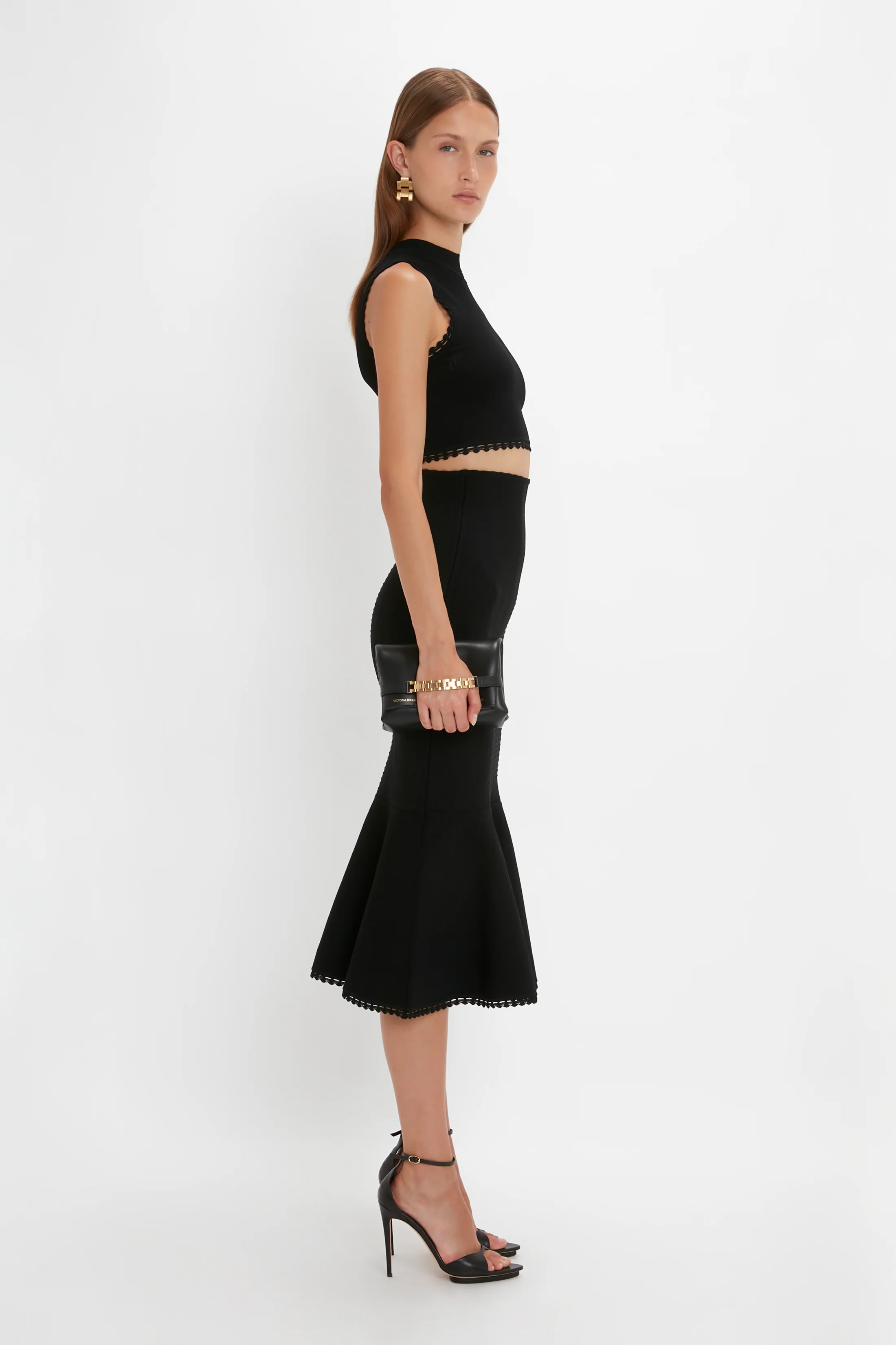 Chain Pouch Bag Mini In Black Leather - Image 3