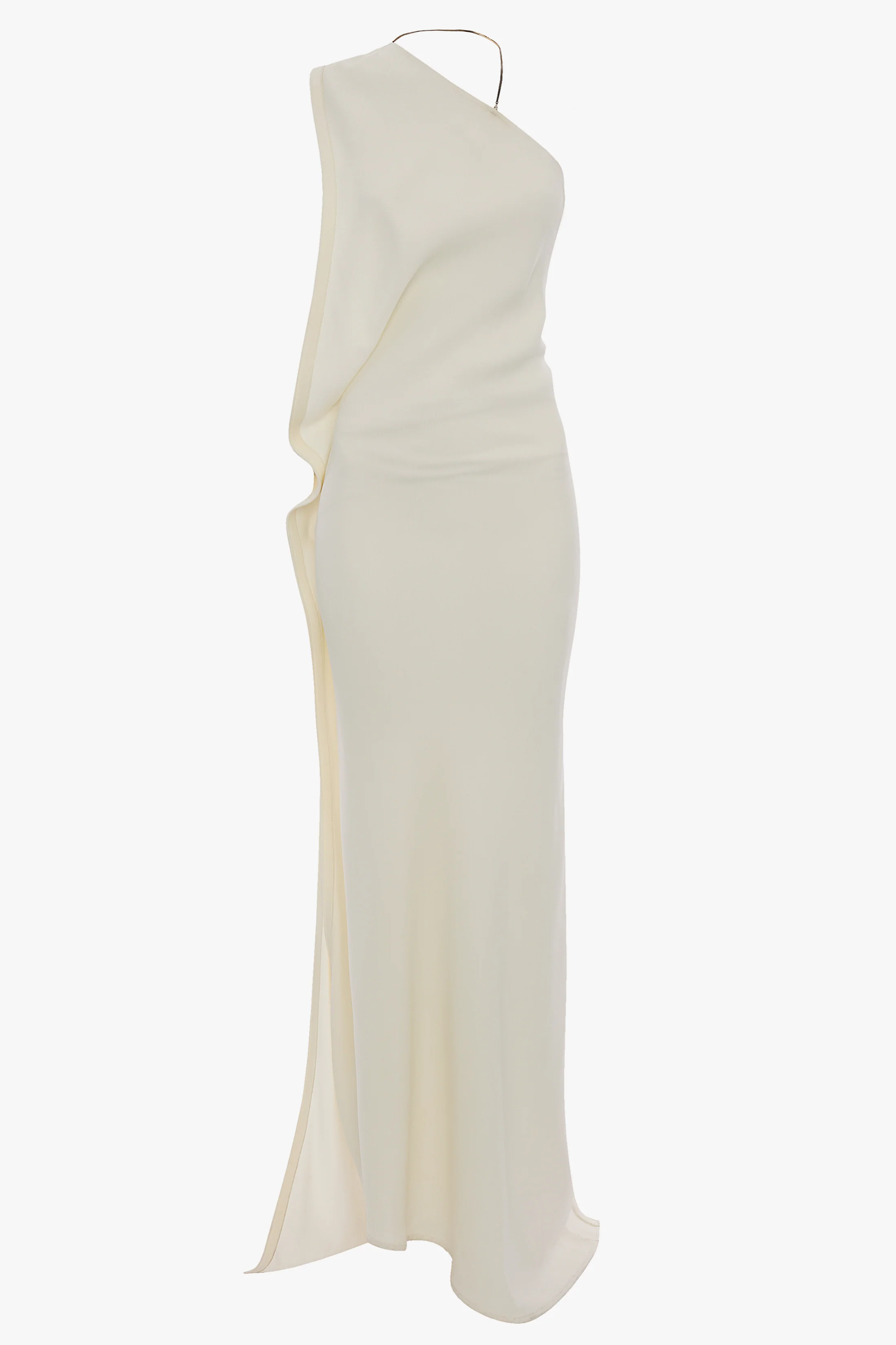 One-Shoulder Chain Detail Dress In Ivory - Image 5