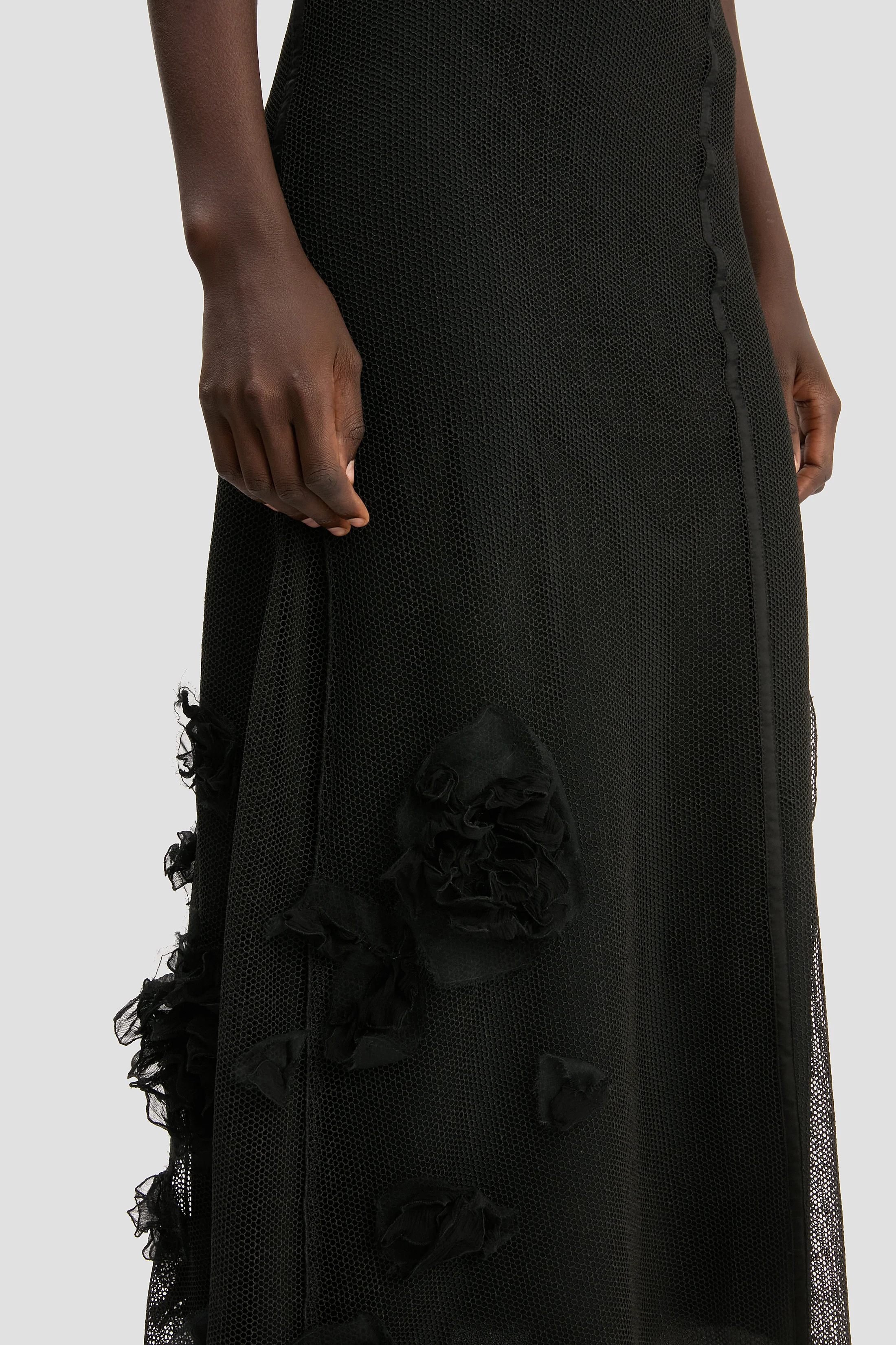 Panelled Cami Dress In Black - Image 4