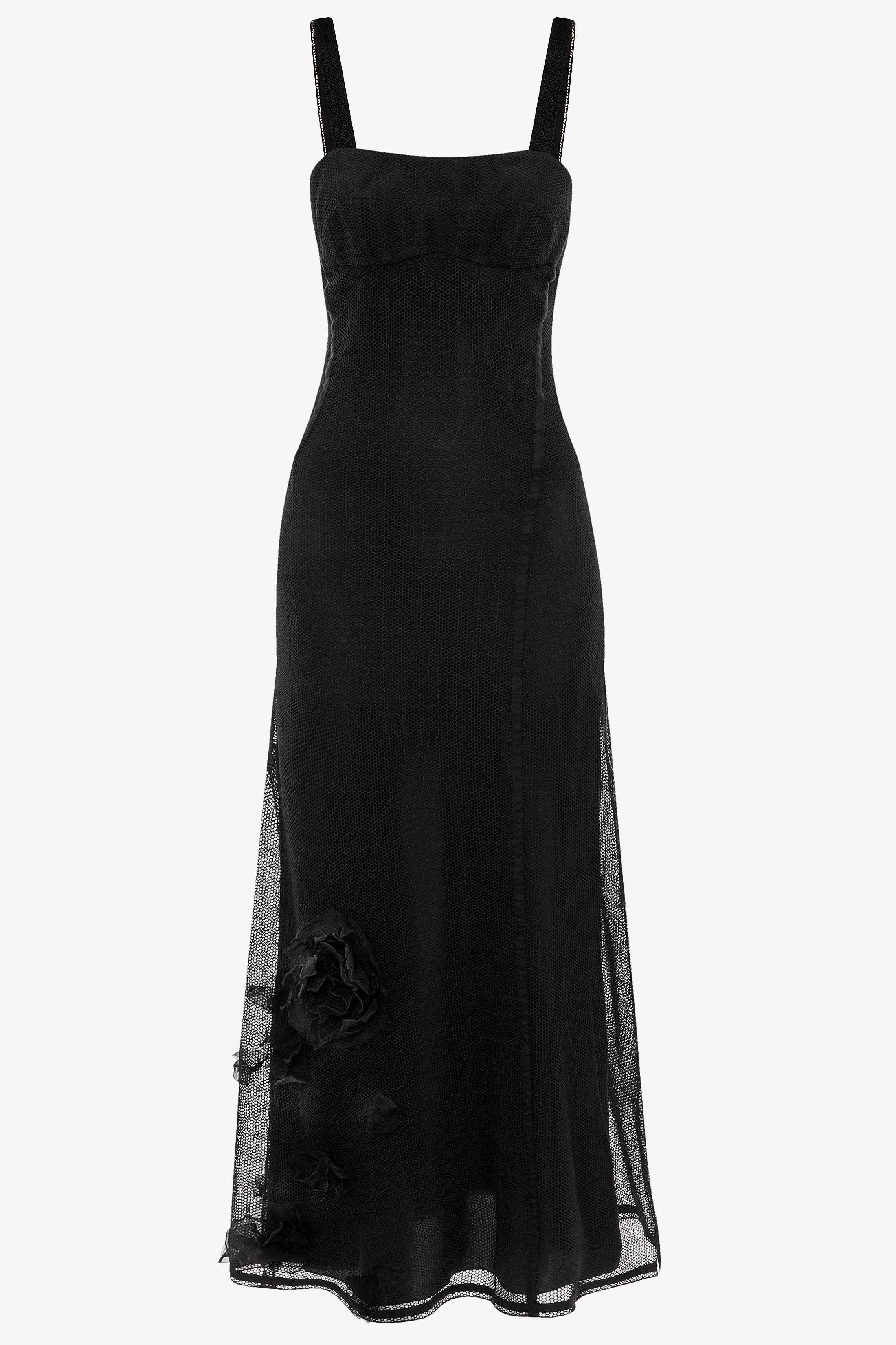Panelled Cami Dress In Black - Image 6