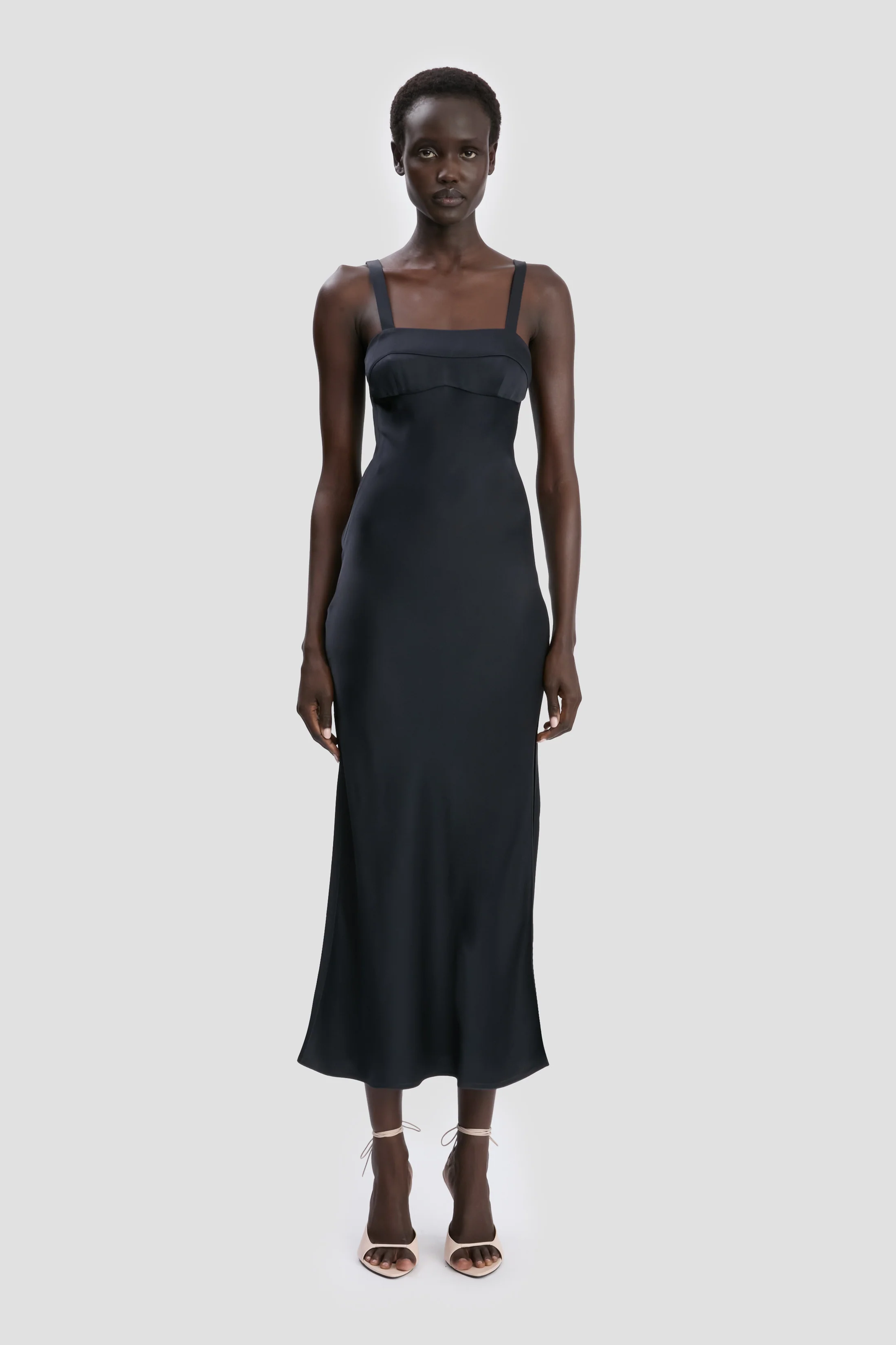 Panelled Cami Dress In Navy