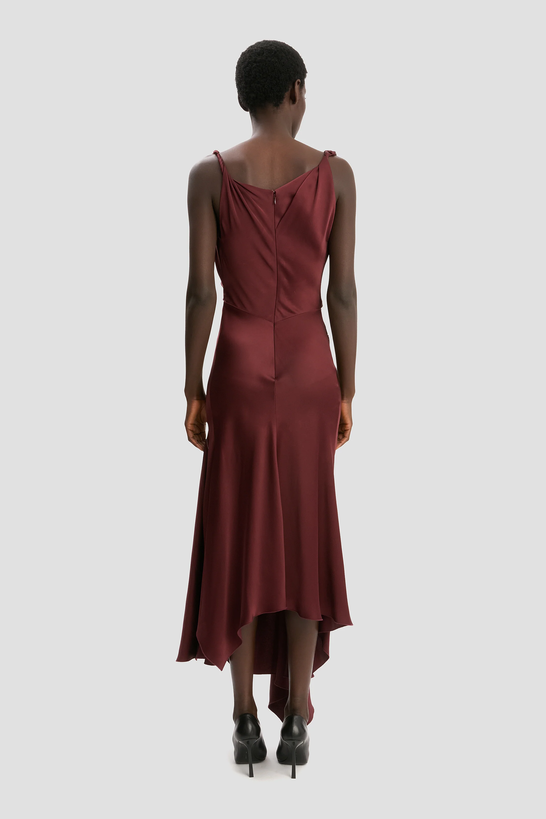 Posy Midi Dress In Cinnabar Red - Image 4