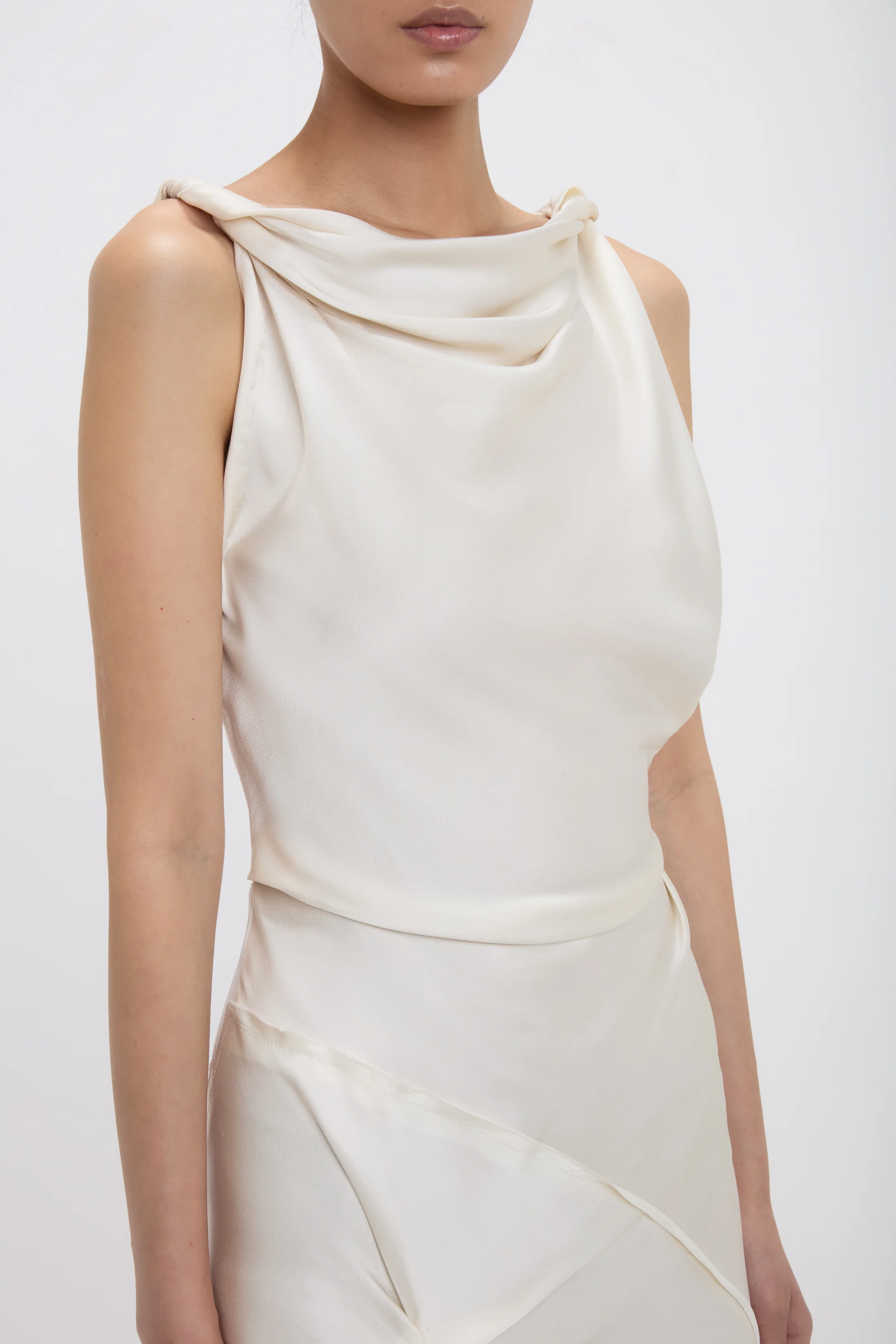 Posy Midi Dress In Ivory - Image 3