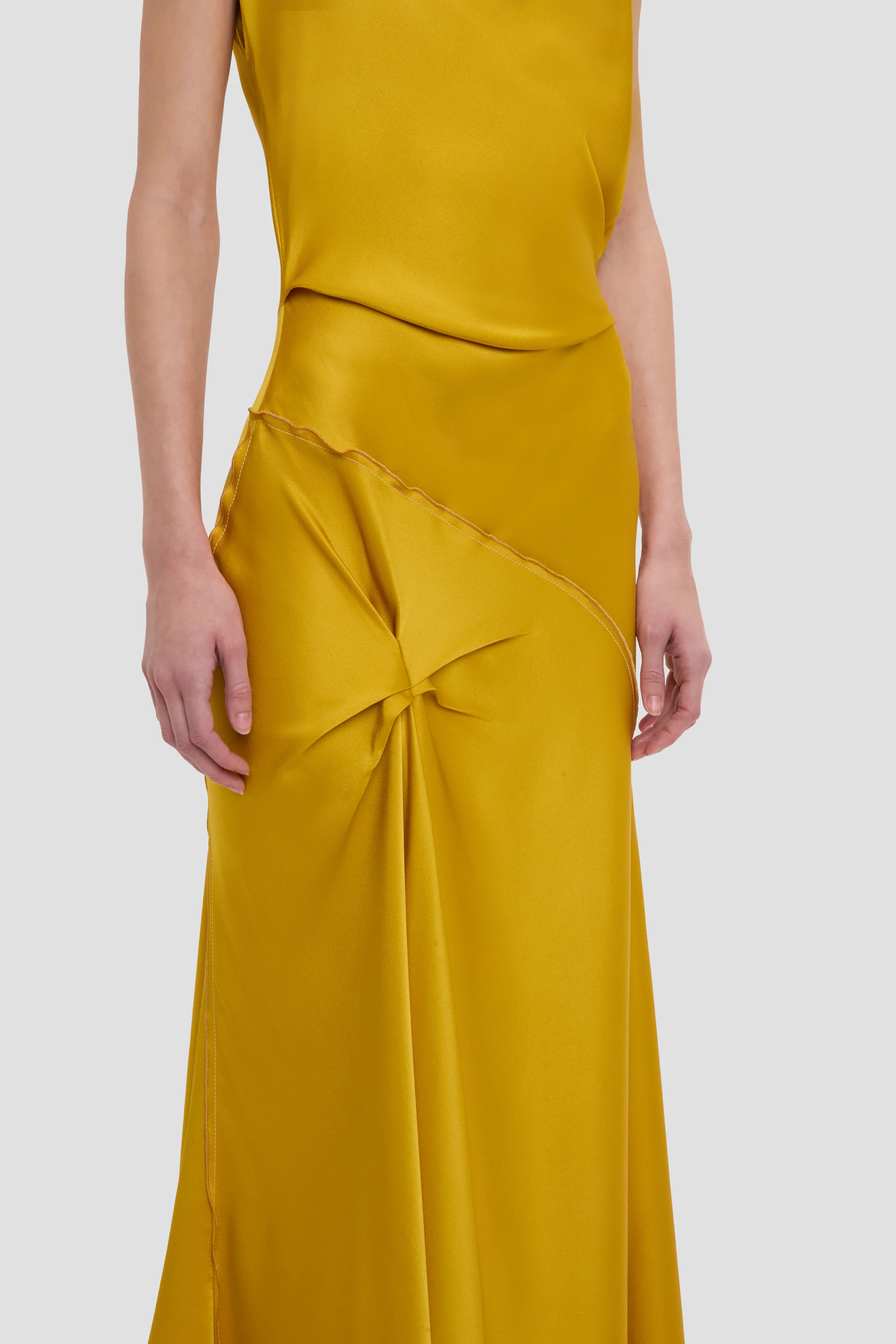 Posy Midi Dress In Sunset Yellow - Image 3