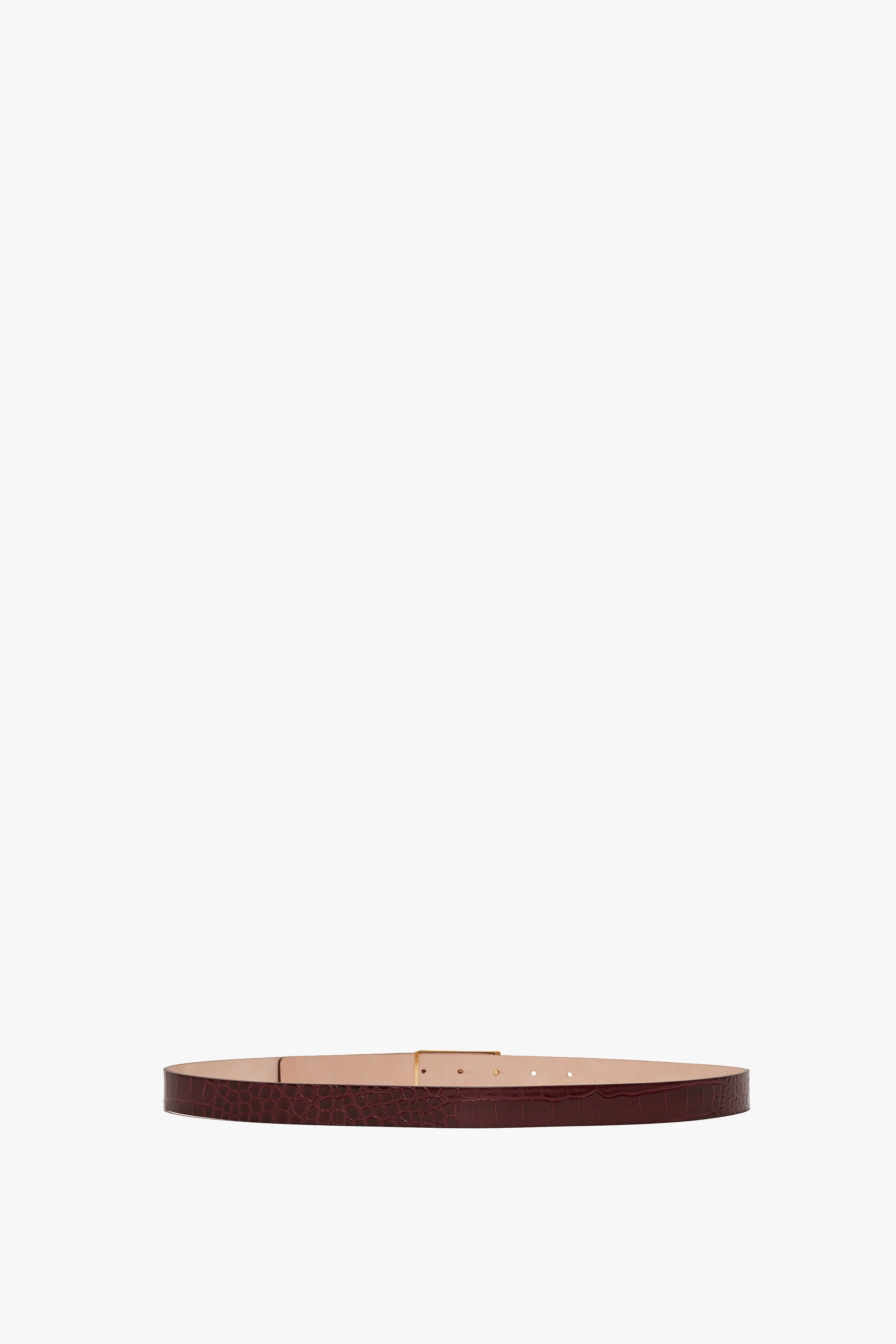 Dorian Belt In Burgundy Croc Embossed Calf Leather - Image 4