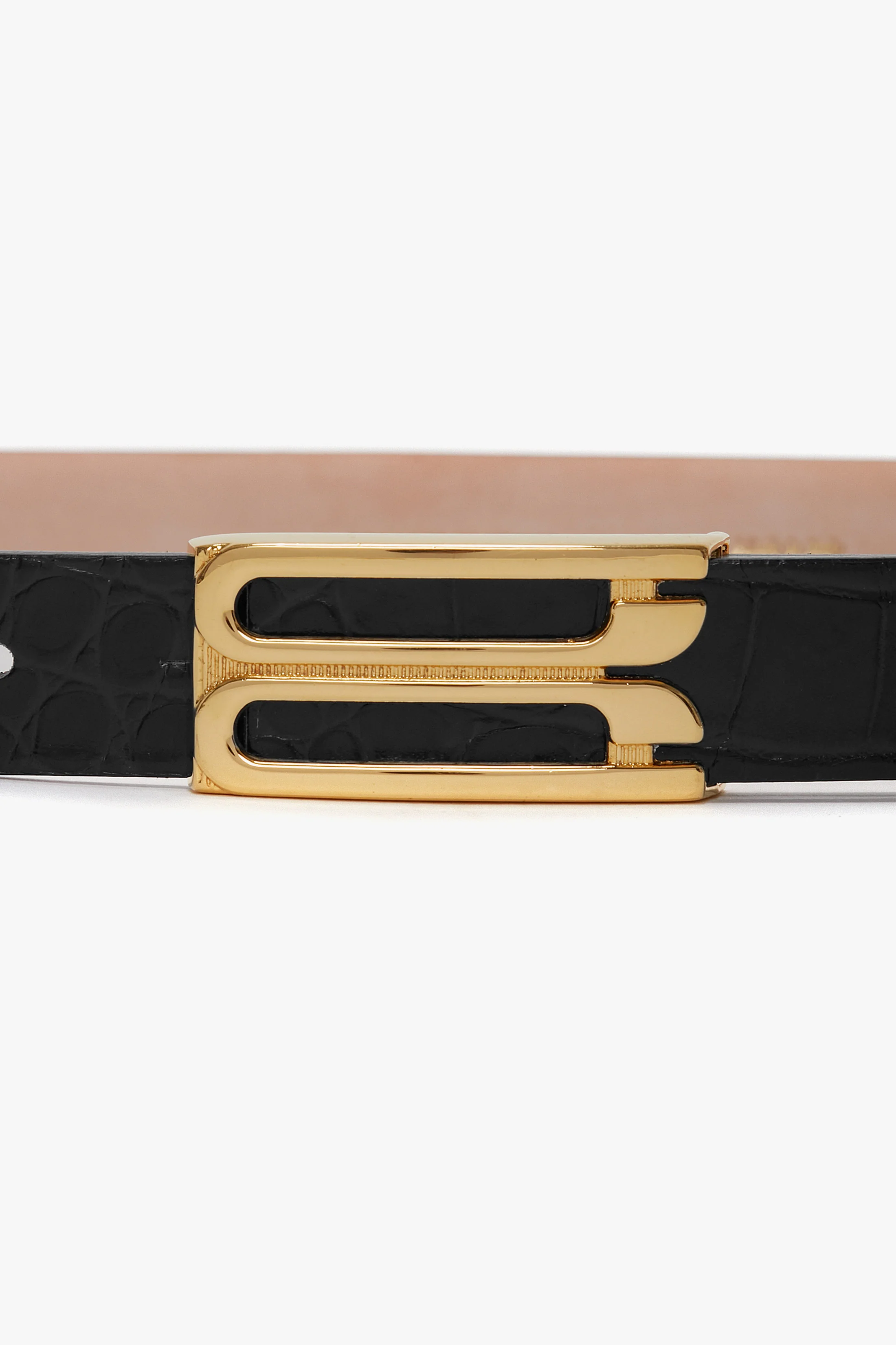 Dorian Belt In Black Croc Embossed Calf Leather - Image 4