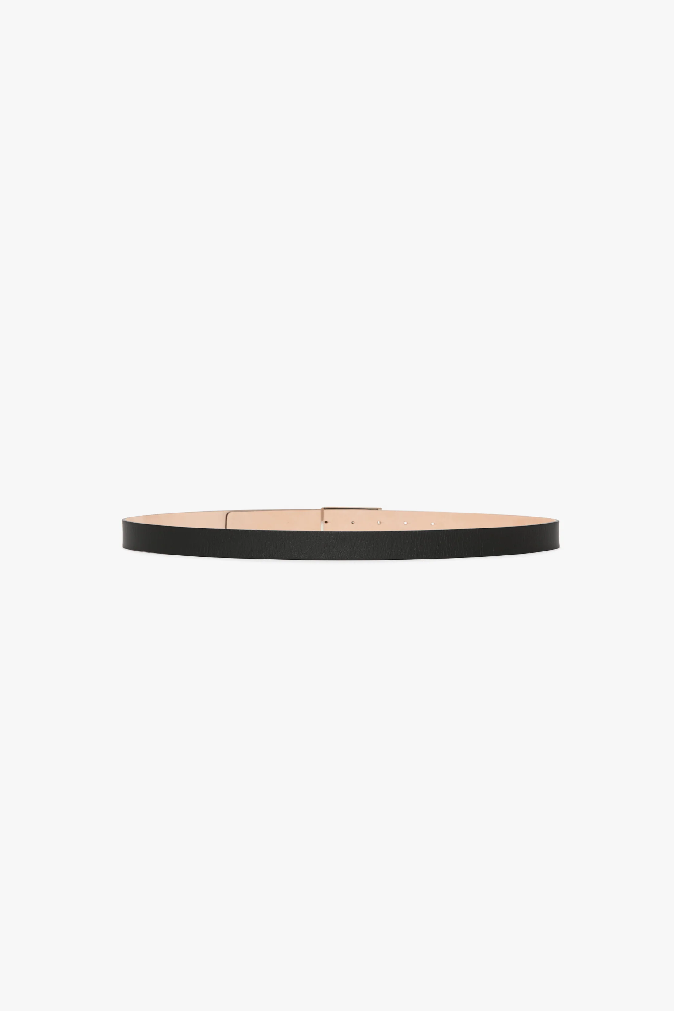 Silver Buckle Dorian Belt In Black Grained Leather - Image 3