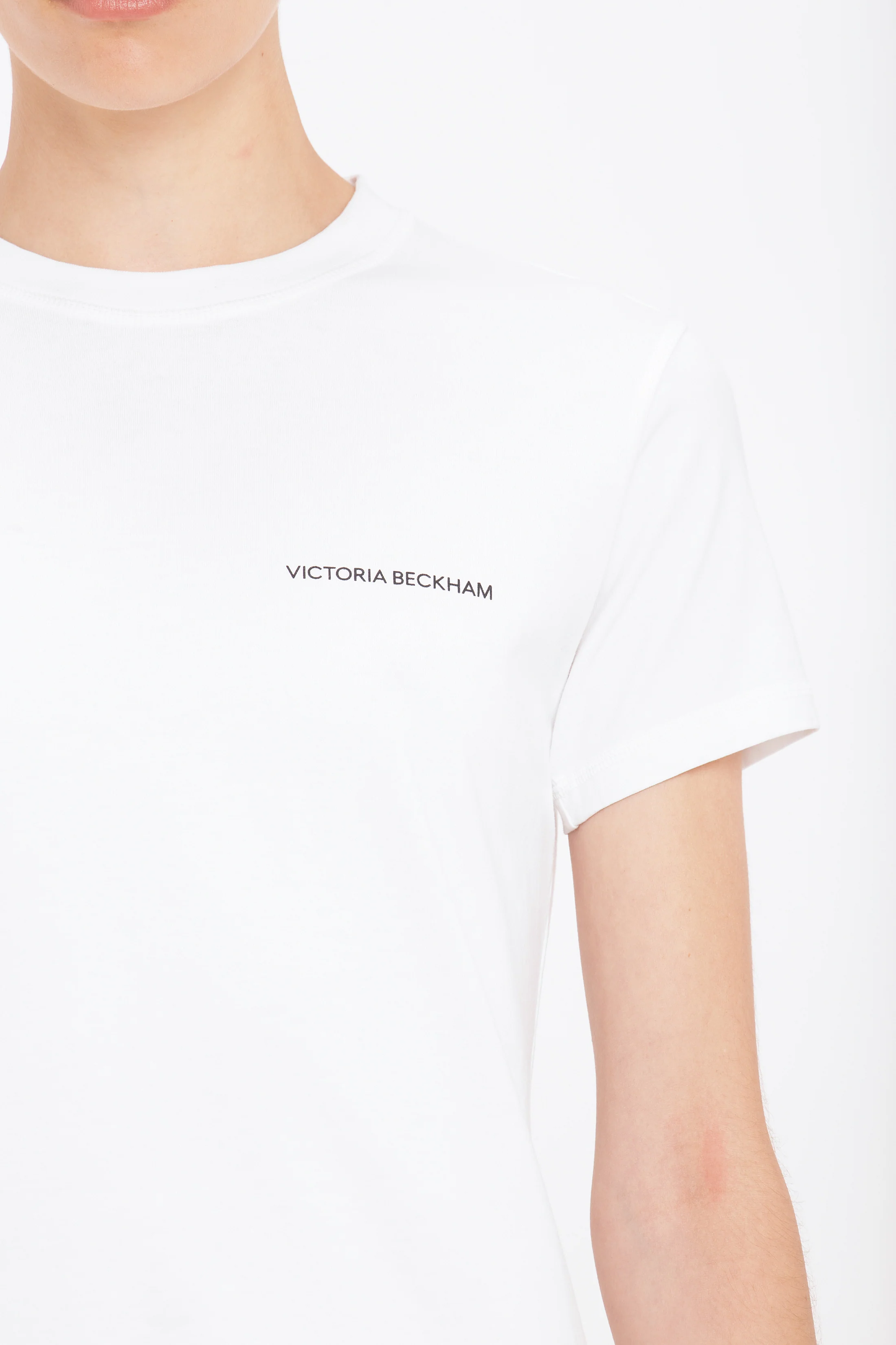 Fitted Shrunken Logo T-Shirt In White - Image 4