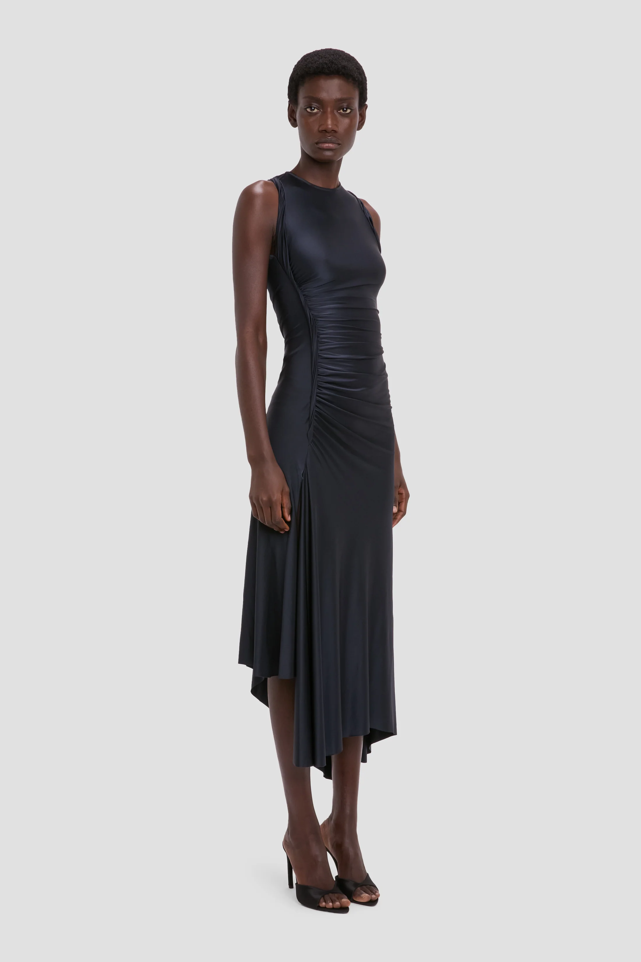Twist Dress In Navy - Image 3
