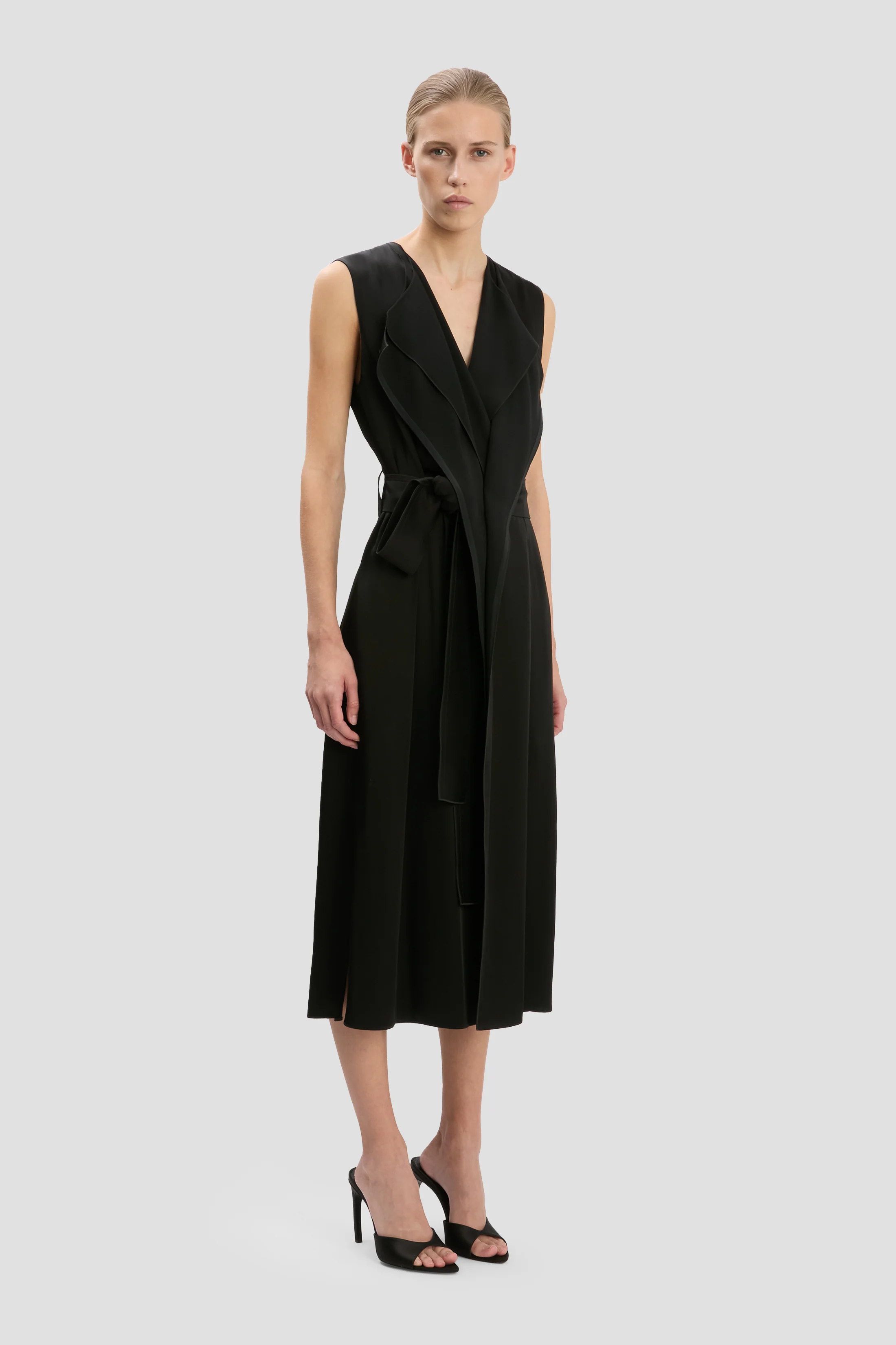 Sybil Midi Dress In Black - Image 3