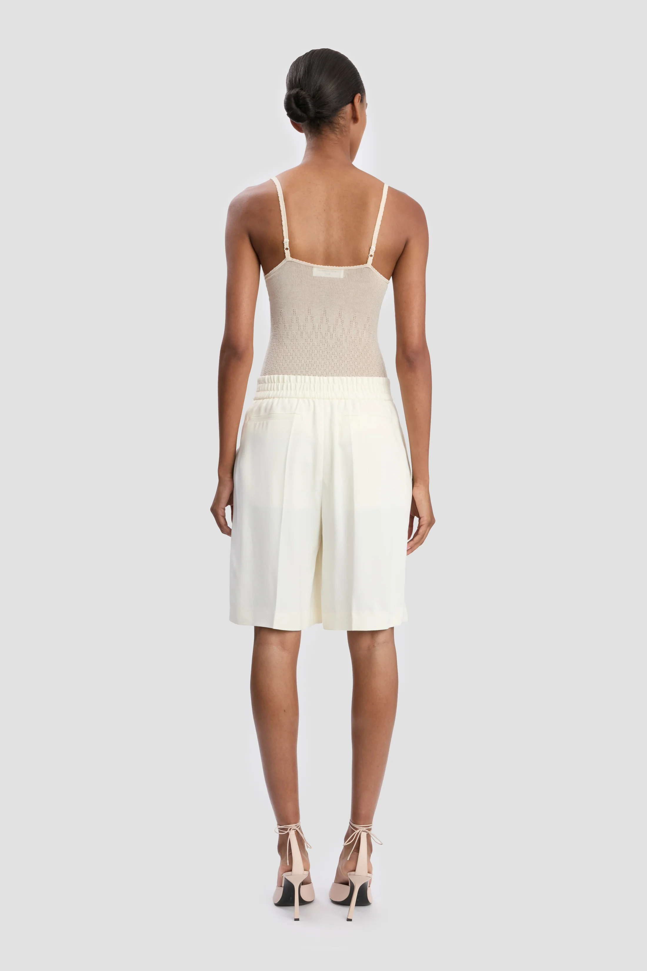 Tailored Shorts In Ivory - Image 4