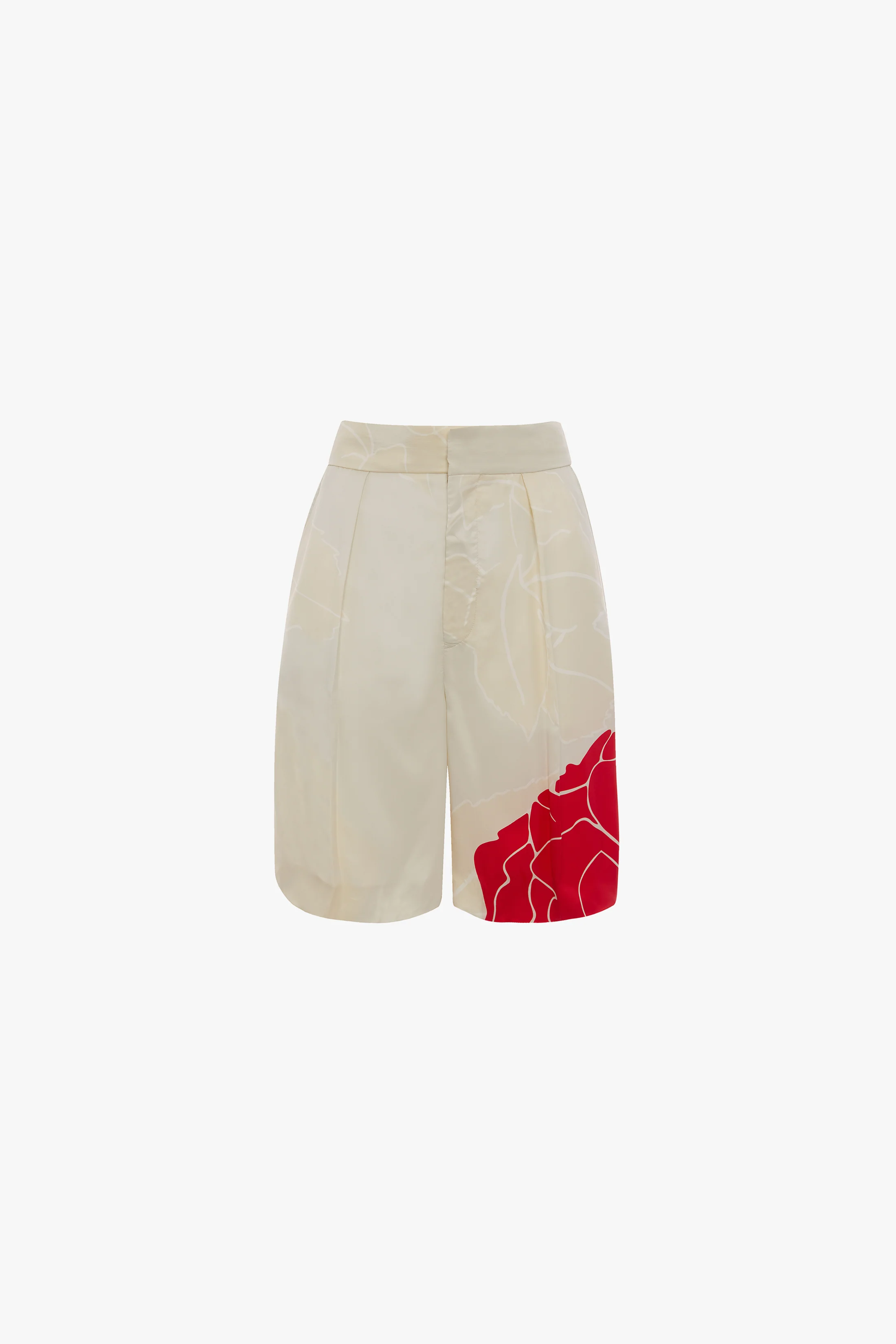 Tailored Shorts In Red Floral Print - Image 4