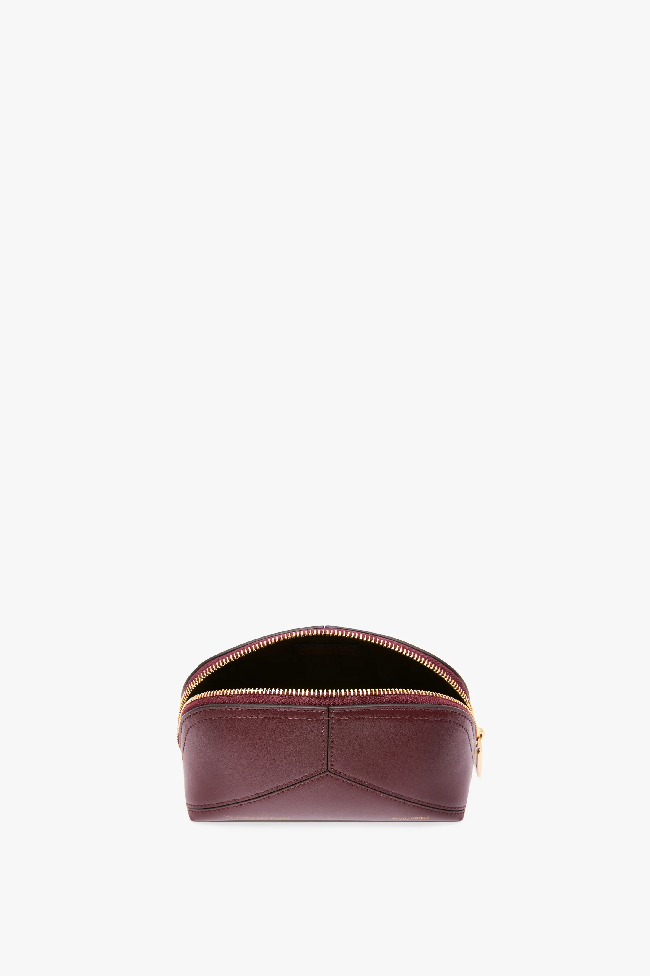 Victoria Mini Travel Pouch In Burgundy Smooth Leather - Image 3
