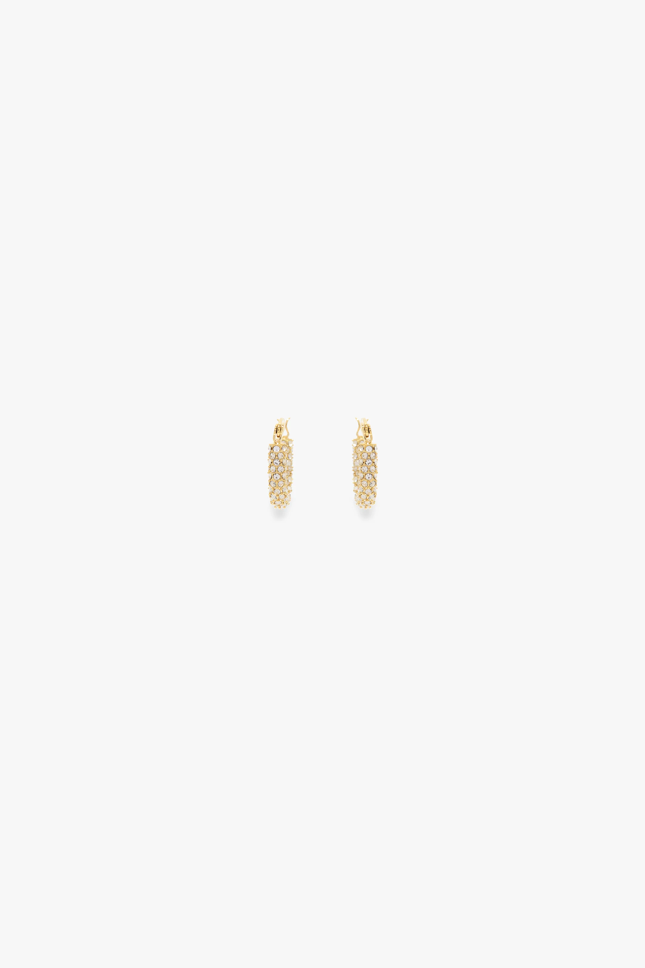 Medium Pavé Crystal Hoop Earrings - Image 3