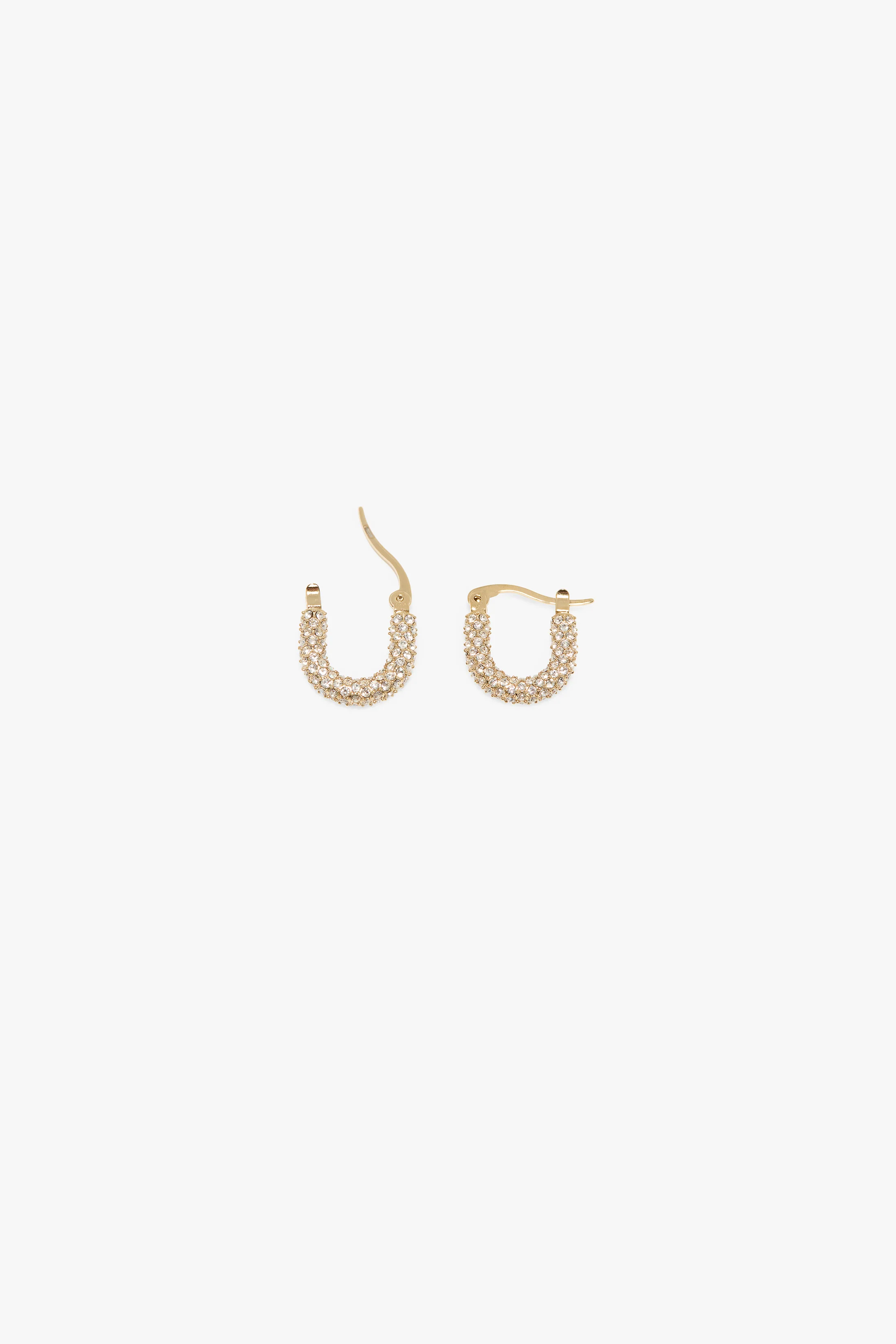 Medium Pavé Crystal Hoop Earrings - Image 4