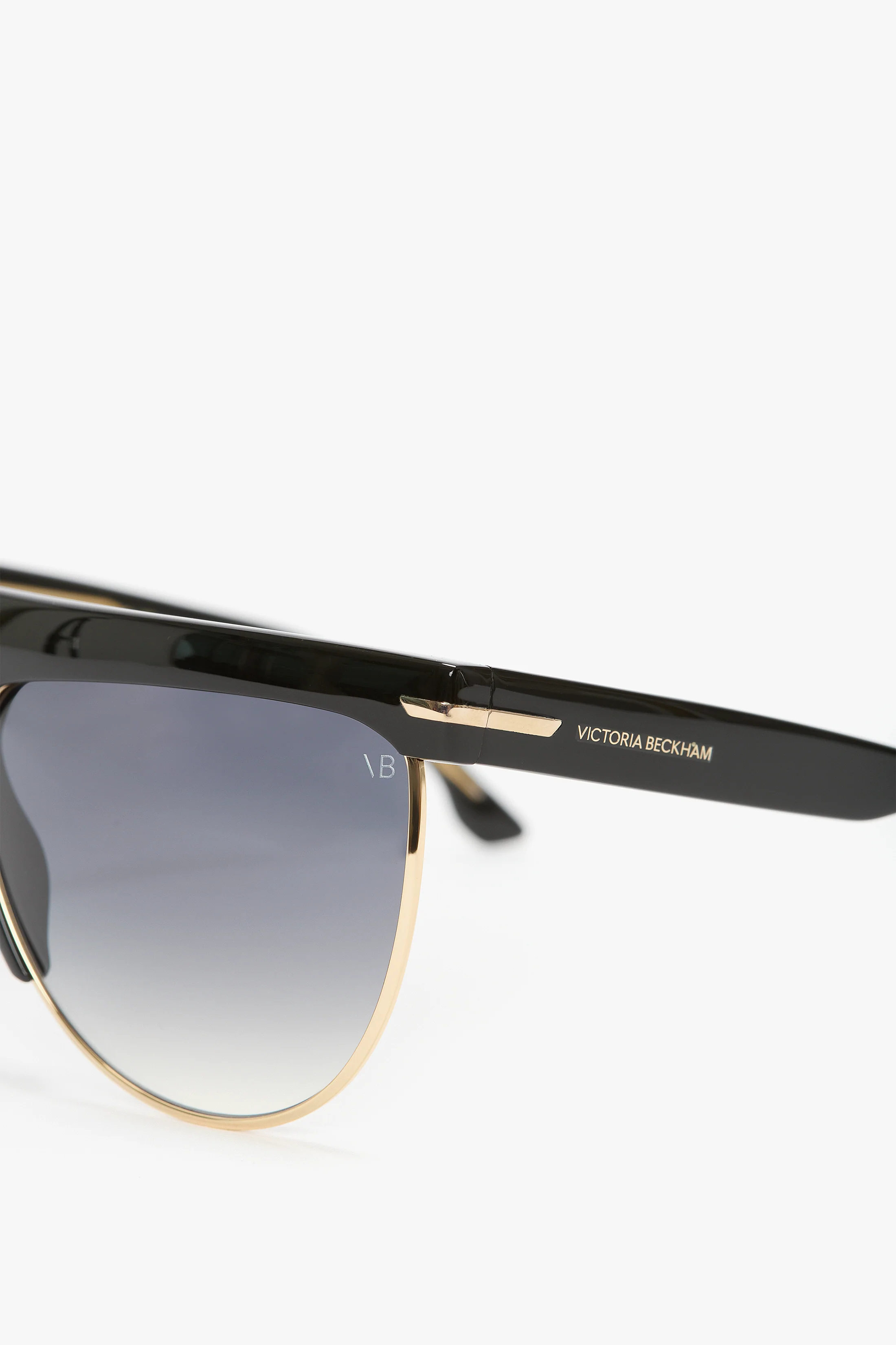 Sculpted Metal And Acetate Sunglasses With Flat Top - Image 4
