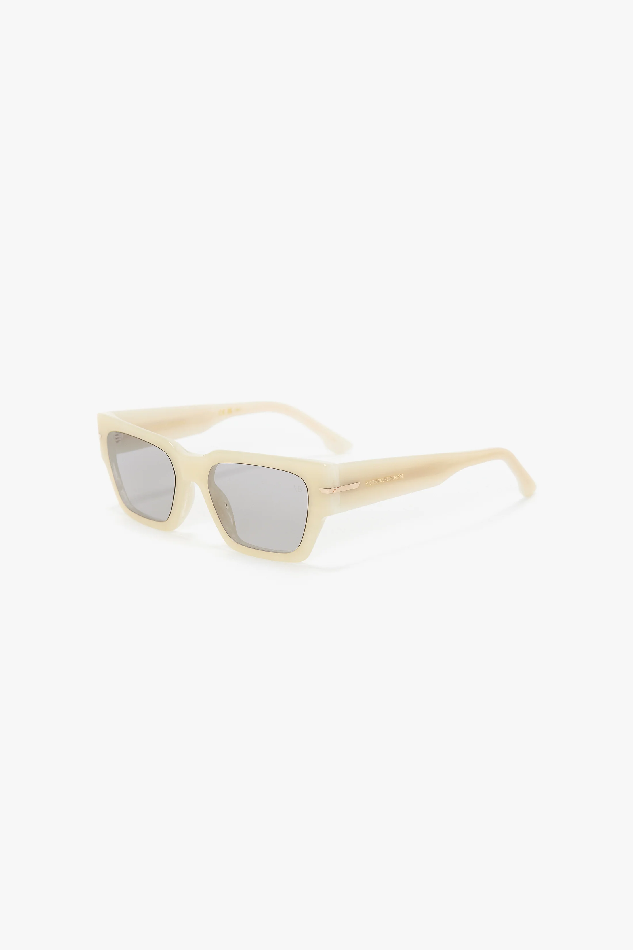 Acetate Sunglasses In Ivory Marble - Image 3