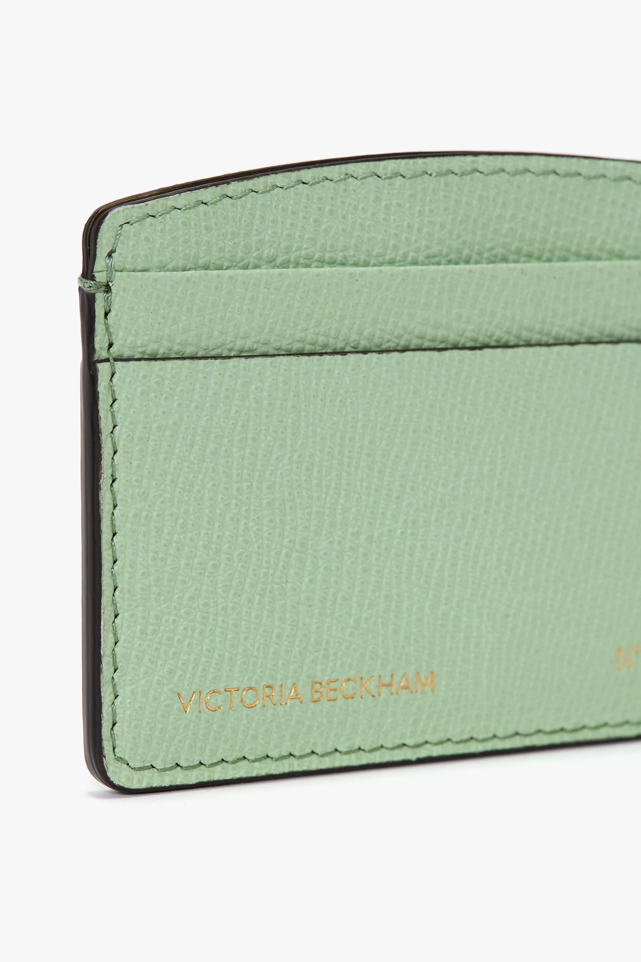 Victoria Card Holder In Jade Grained Leather - Image 4